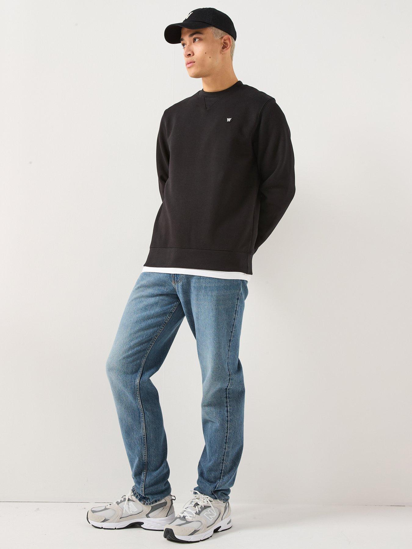 Image 3 of 5 of Double A by Wood Wood Tye Coin Logo Crew Sweatshirt - Black