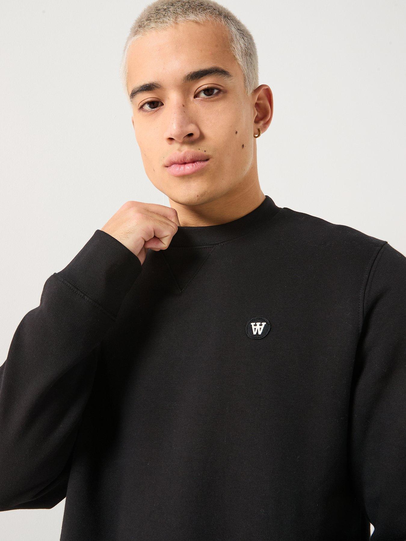 Image 4 of 5 of Double A by Wood Wood Tye Coin Logo Crew Sweatshirt - Black