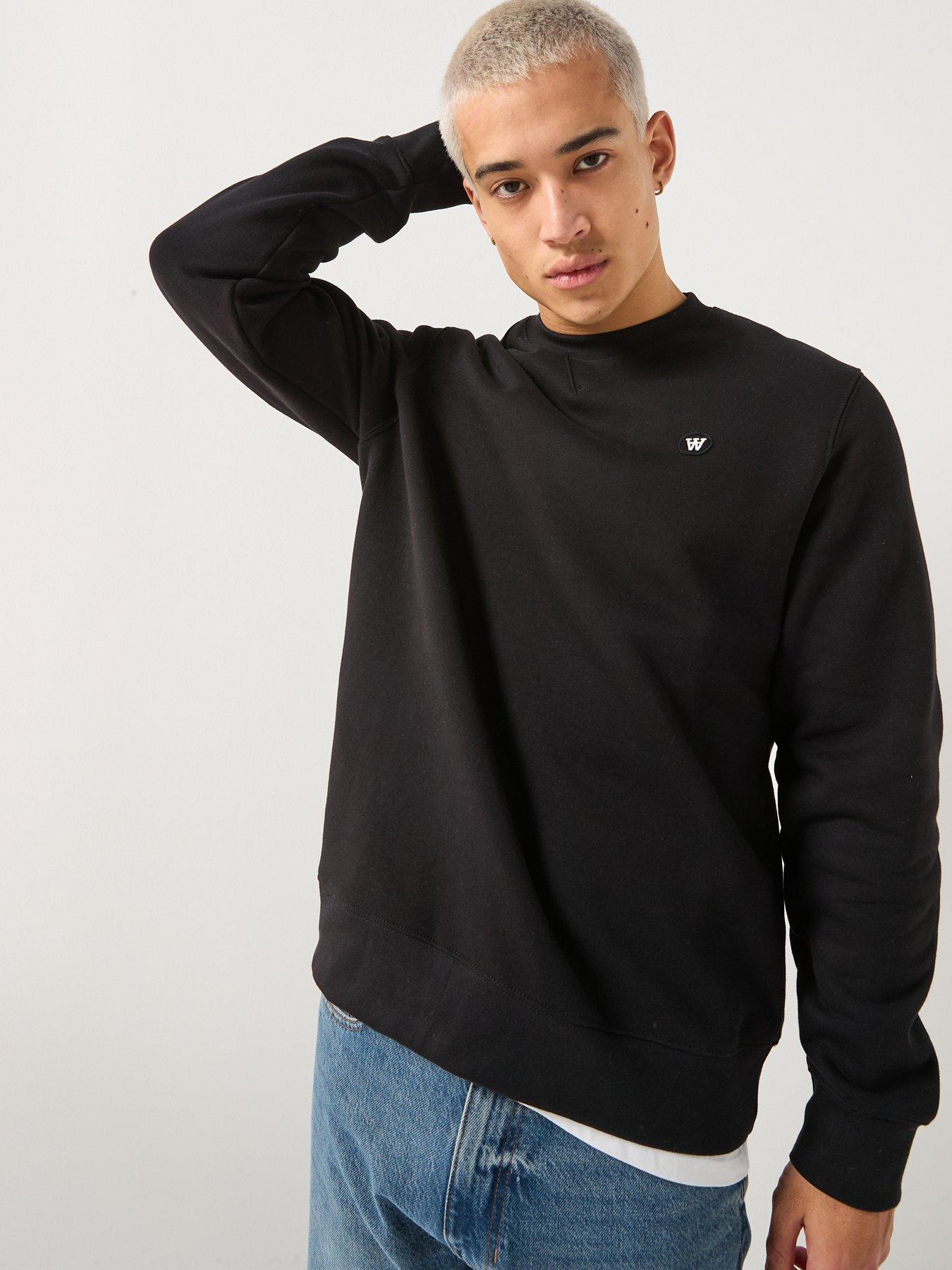 Image 5 of 5 of Double A by Wood Wood Tye Coin Logo Crew Sweatshirt - Black