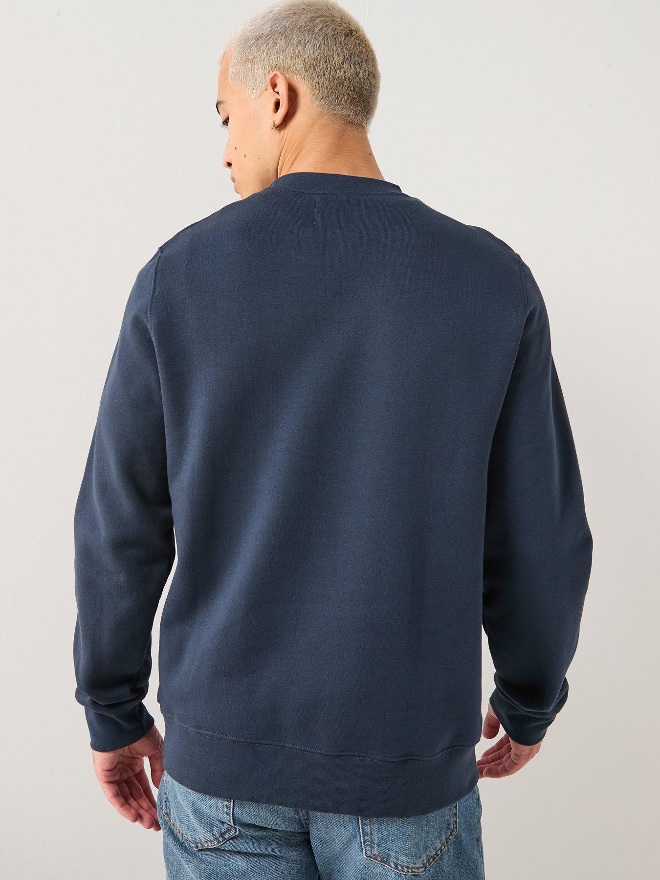 stillFront image of double-a-by-wood-wood-tye-coin-logo-crew-sweatshirt-navy