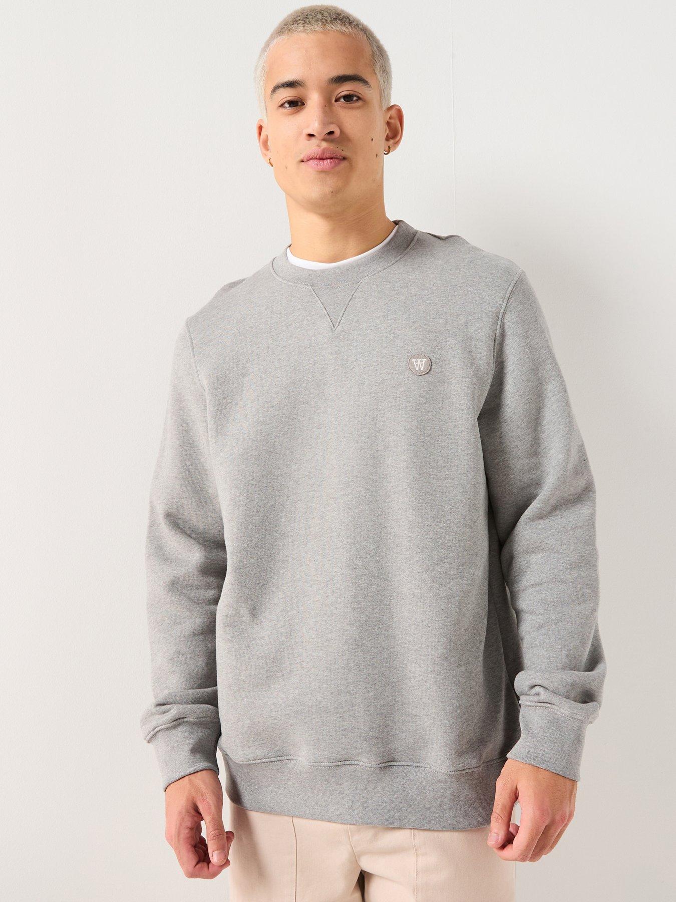 Double A by Wood Wood Double A By Tye Crew Neck Sweat - Light Grey