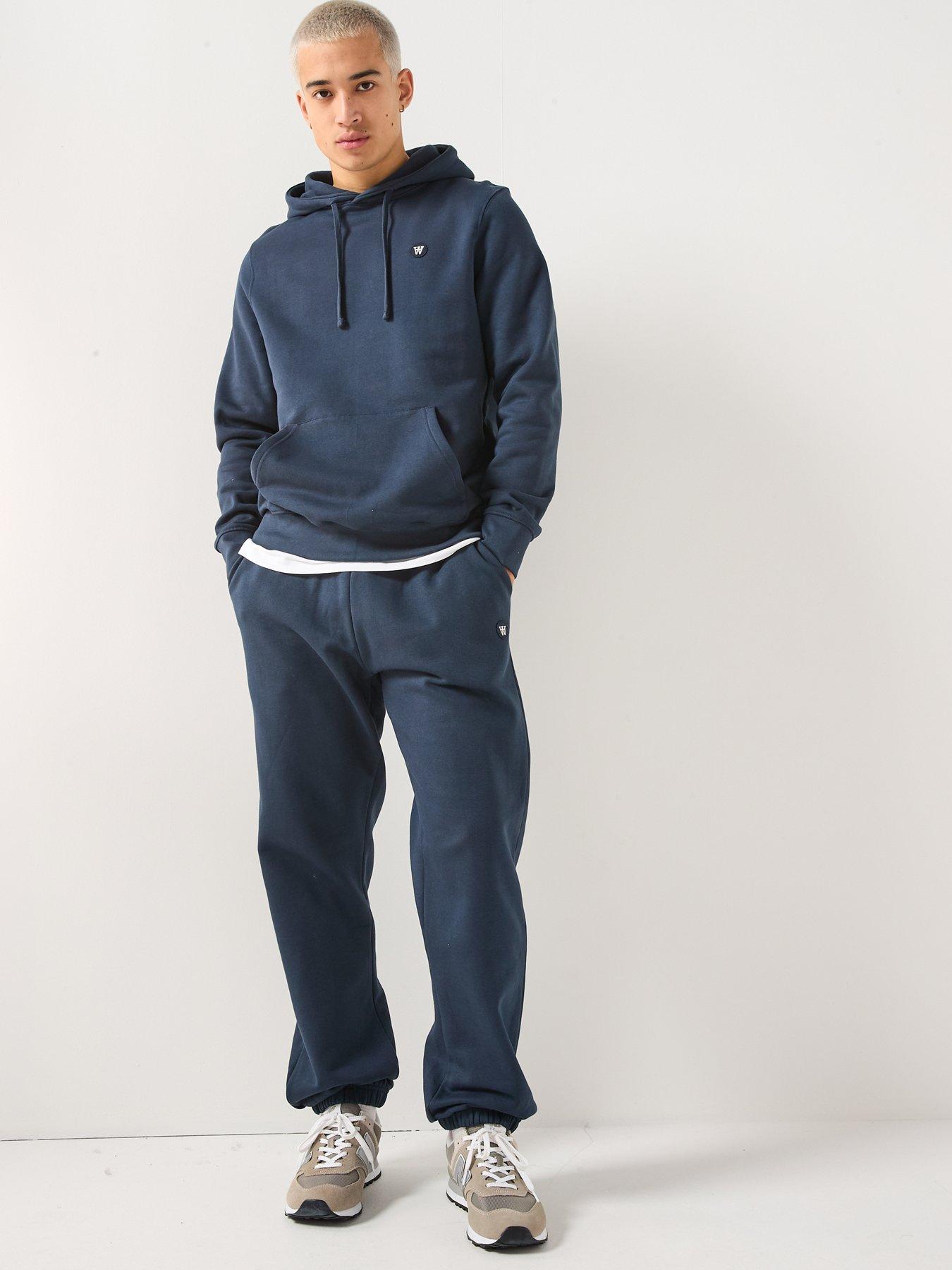  image of double-a-by-wood-wood-cal-coin-logo-cuff-joggers-navy