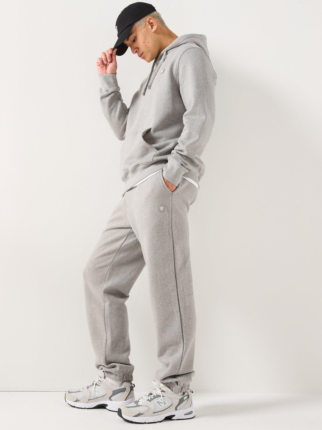Image 3 of 5 of Double A by Wood Wood Cal Coin Logo Cuff Joggers - Light Grey
