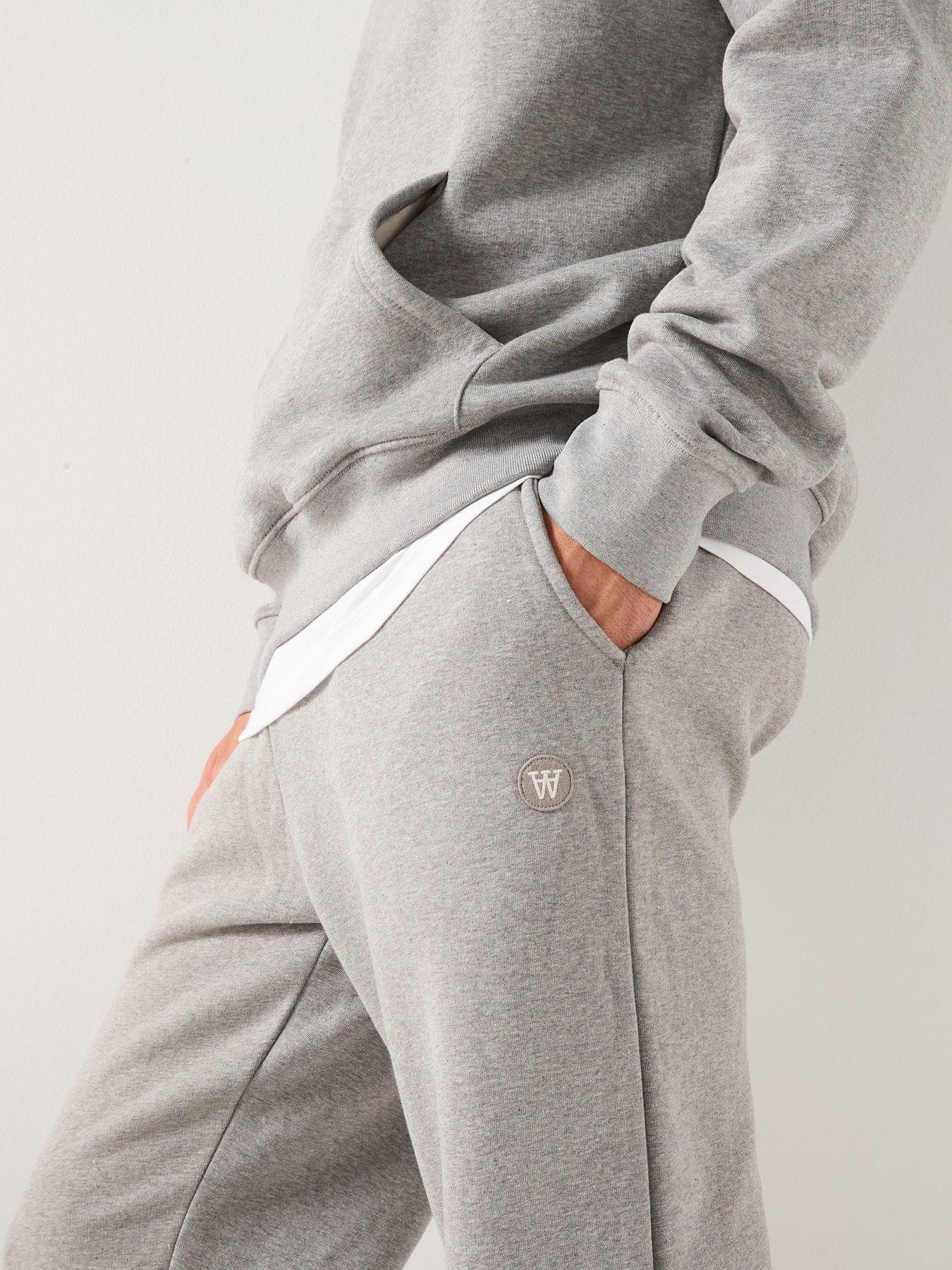 Image 4 of 5 of Double A by Wood Wood Cal Coin Logo Cuff Joggers - Light Grey