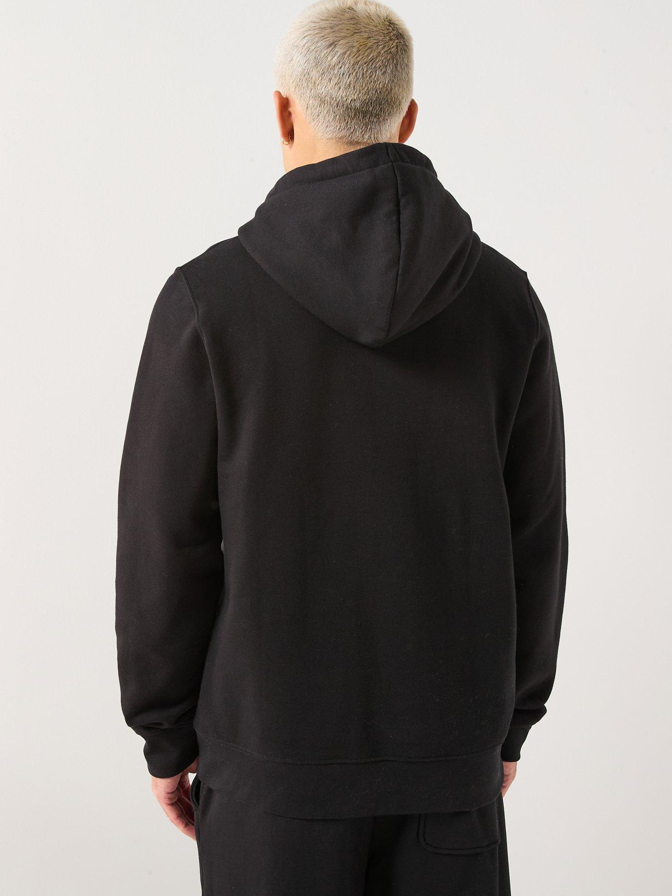 stillFront image of double-a-by-wood-wood-ash-coin-logo-overhead-hoodie-black