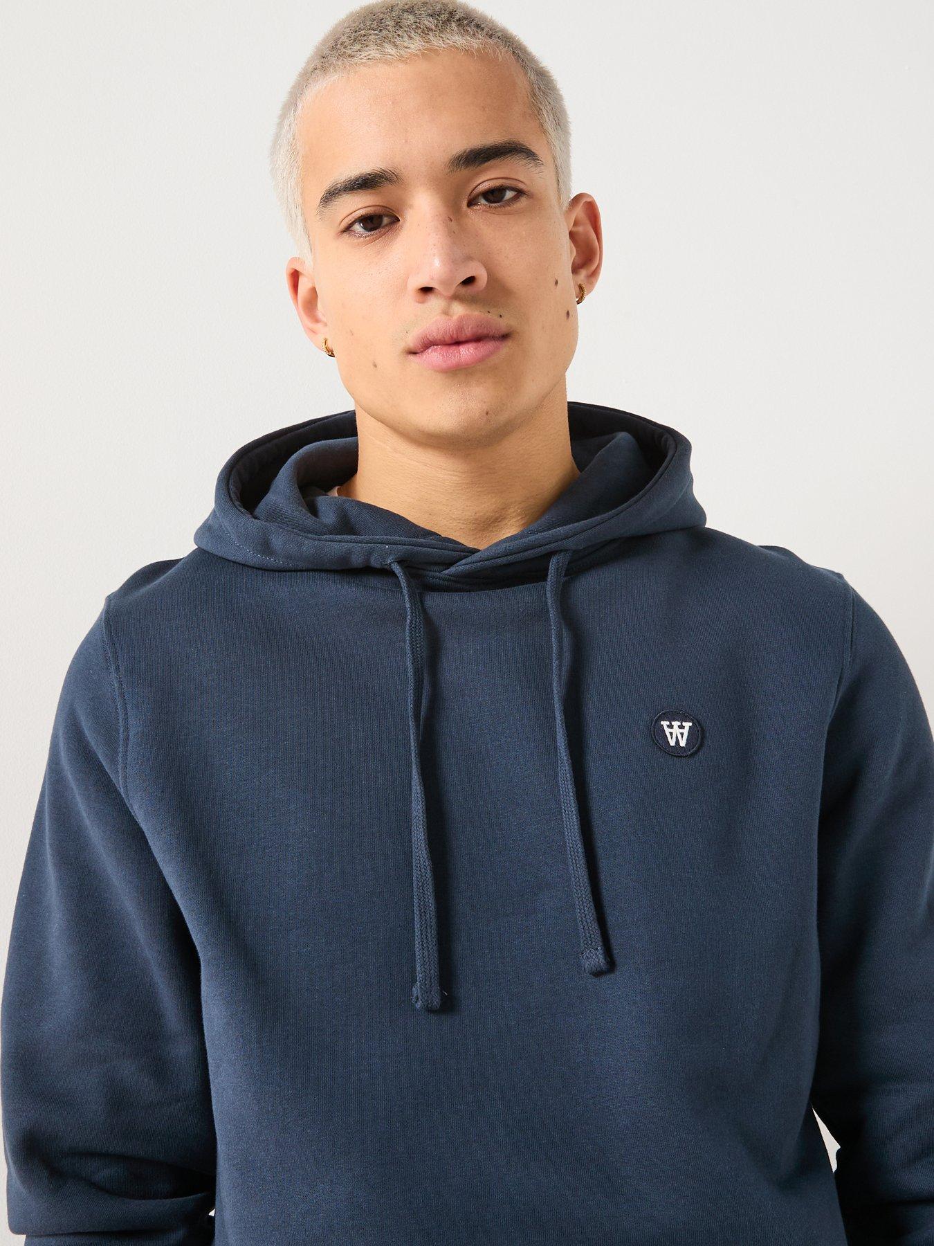  image of double-a-by-wood-wood-ash-coin-logo-overhead-hoodie-navy