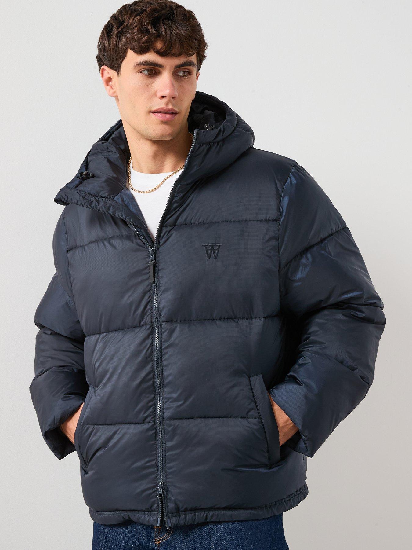  image of double-a-by-wood-wood-claus-hooded-puffer-jacket-navy