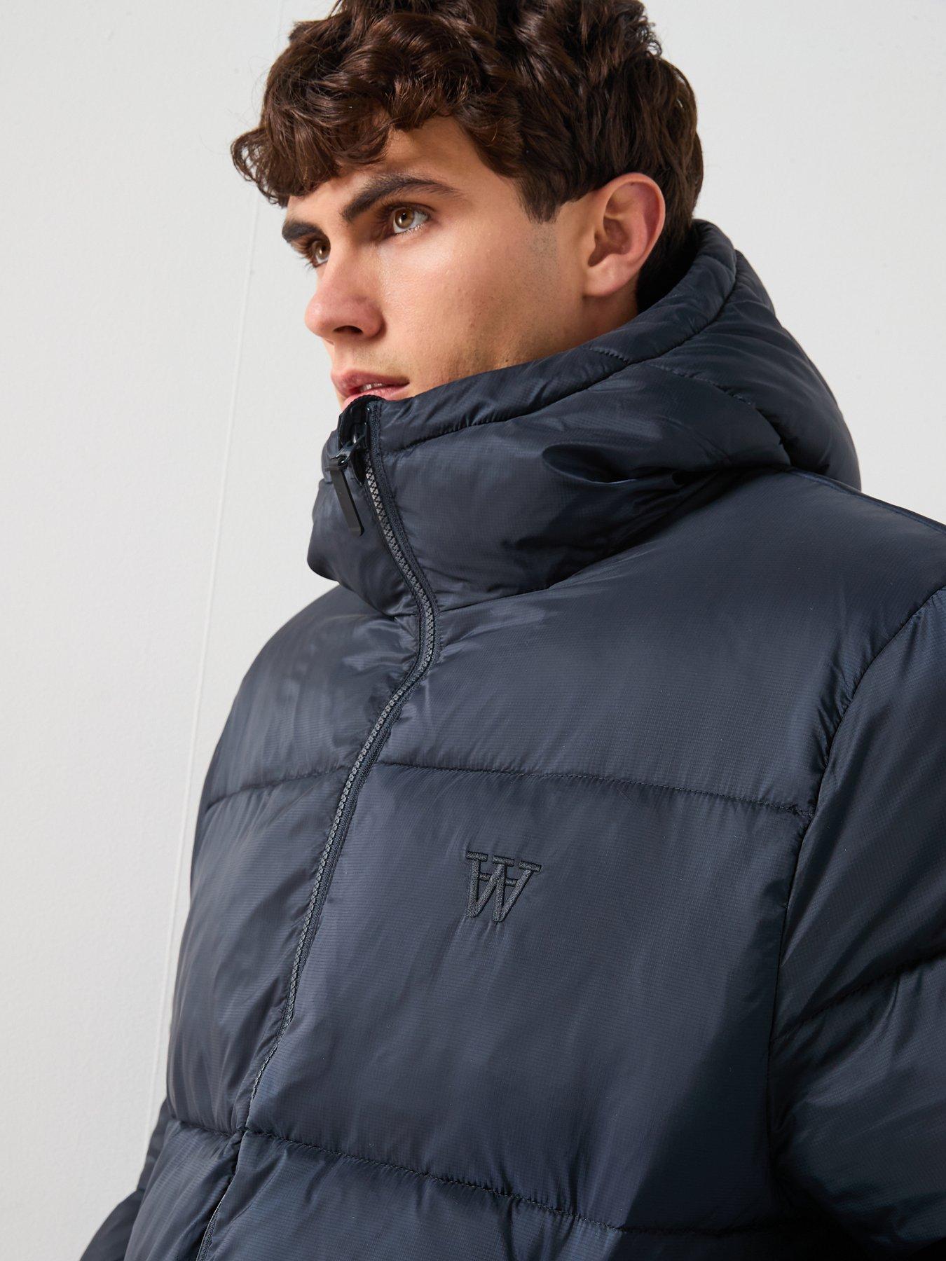  image of double-a-by-wood-wood-claus-hooded-puffer-jacket-navy