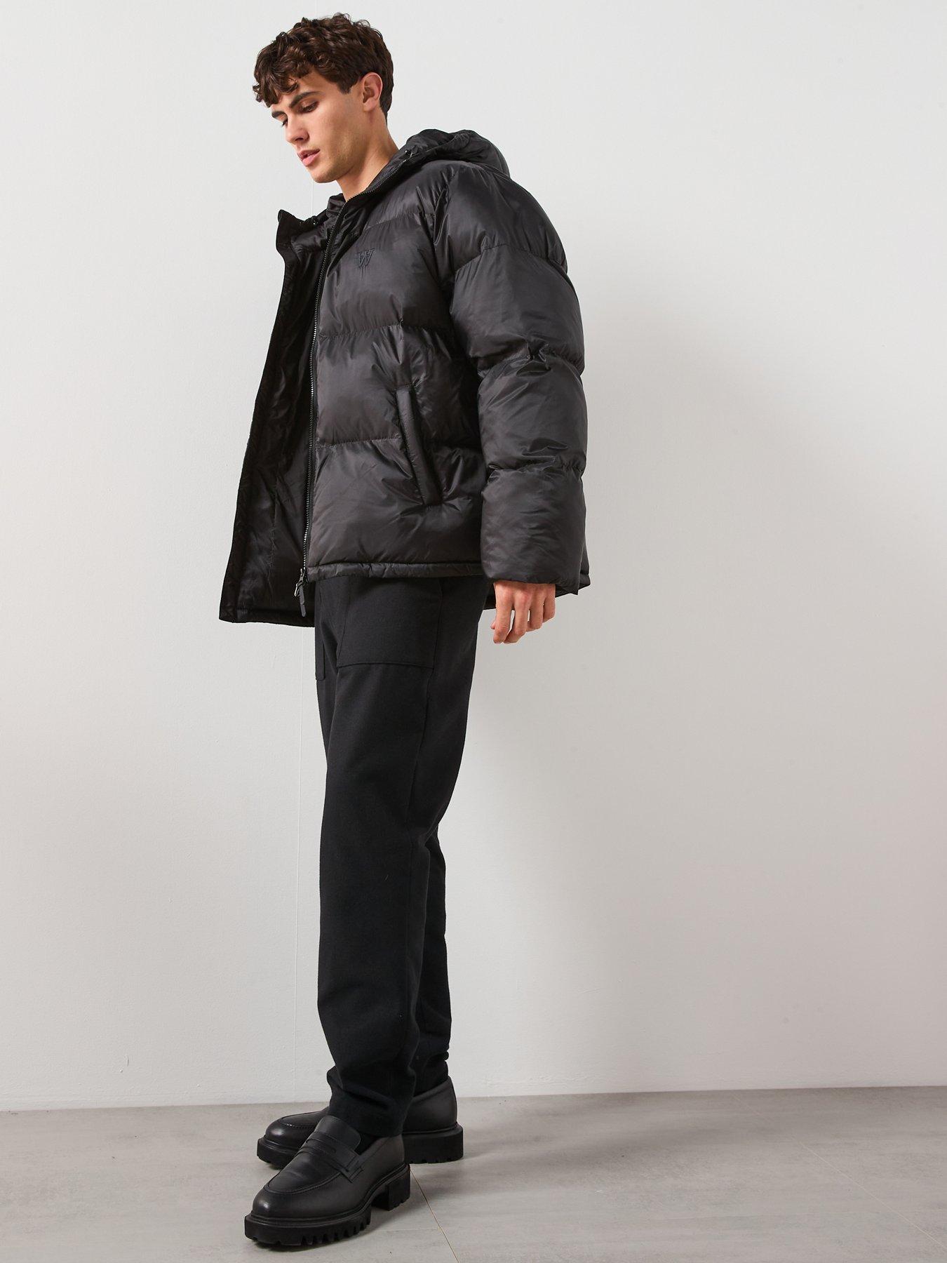  image of double-a-by-wood-wood-claus-hooded-puffer-jacket-black
