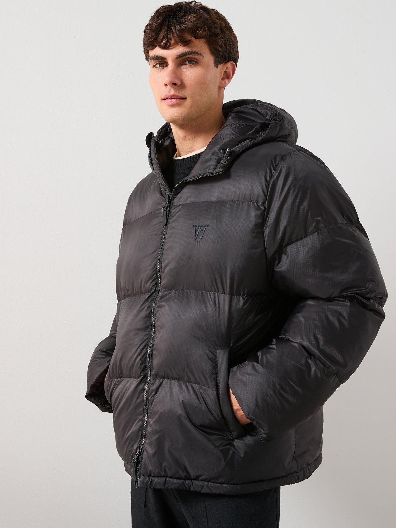  image of double-a-by-wood-wood-claus-hooded-puffer-jacket-black