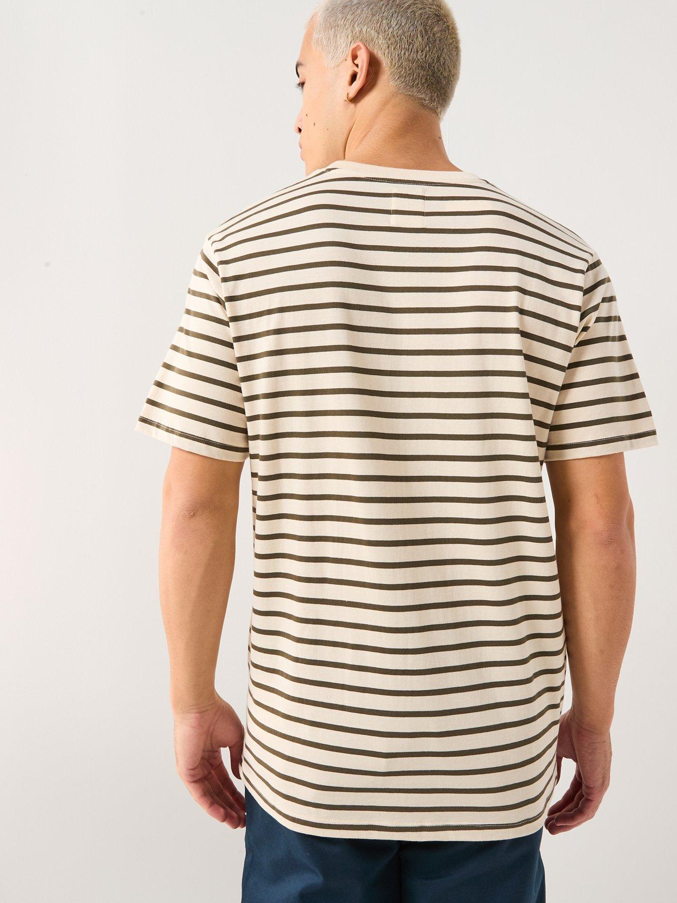 Image 2 of 4 of Double A by Wood Wood Ace Stripe T-shirt - Dark Green