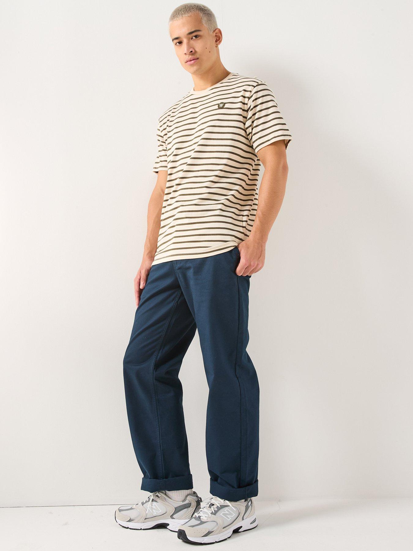 Image 3 of 4 of Double A by Wood Wood Ace Stripe T-shirt - Dark Green
