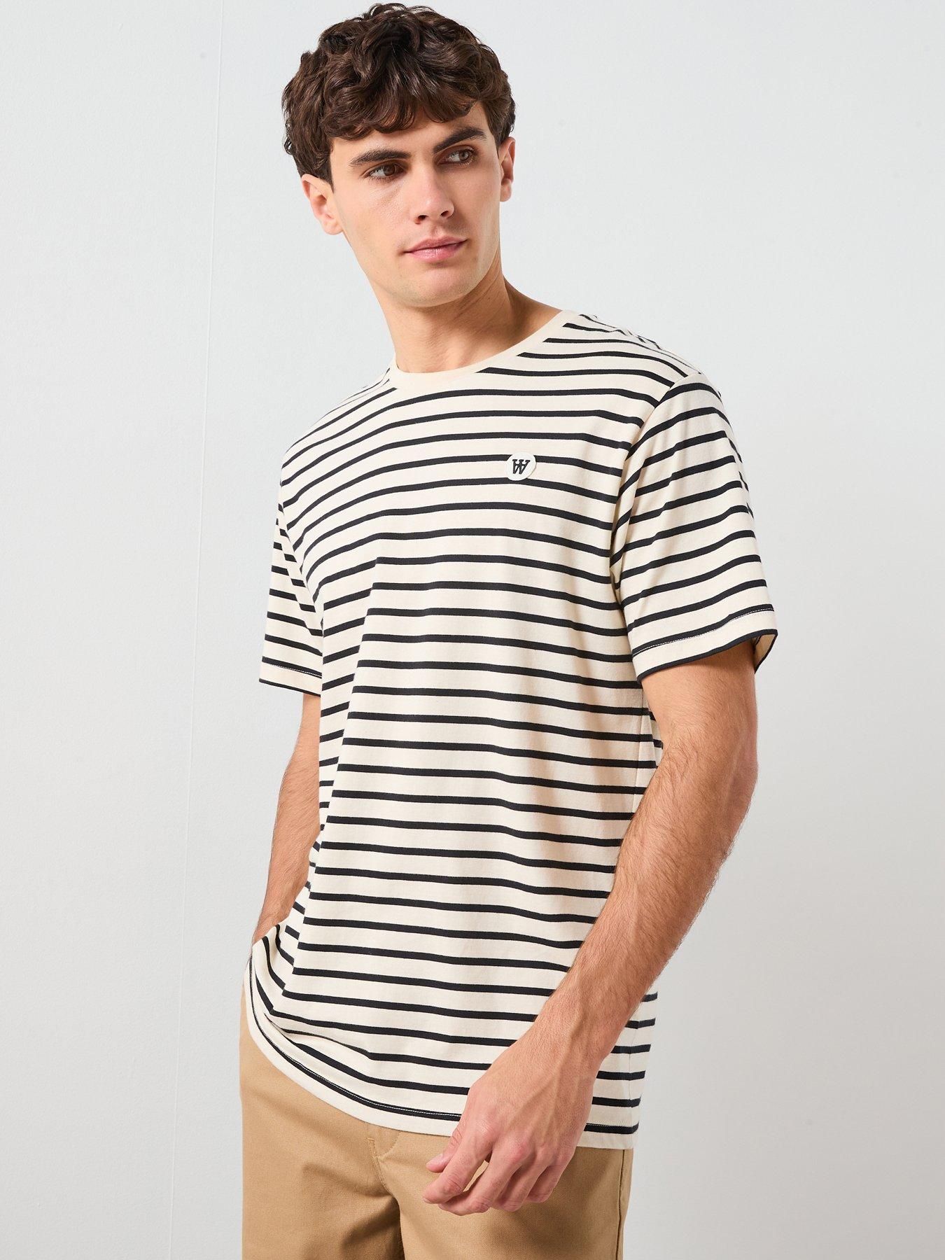Double A by Wood Wood Double A By Ace Stripe T-Shirt - Black