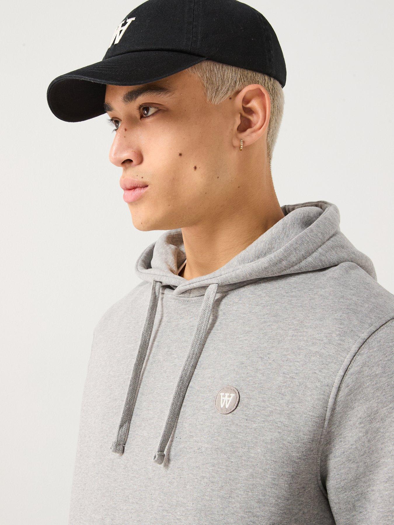  image of double-a-by-wood-wood-ash-coin-logo-overhead-hoodie-light-grey