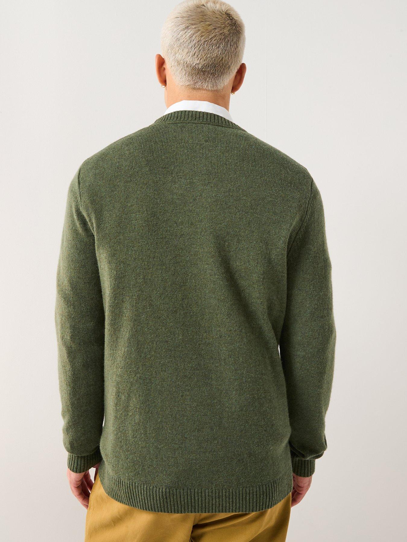  image of double-a-by-wood-wood-tay-aa-lambswool-knitted-jumper-dark-green