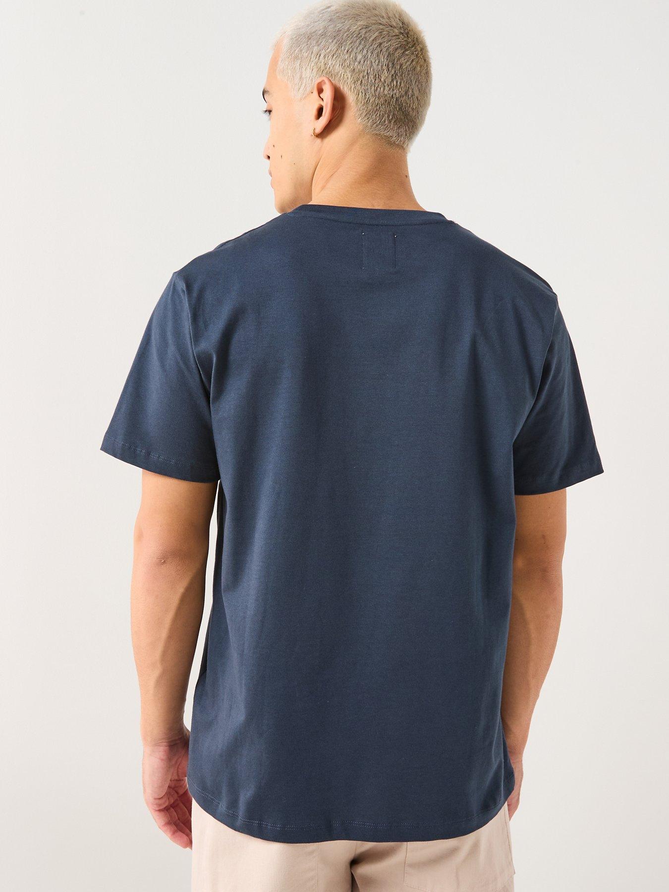  image of double-a-by-wood-wood-ace-coin-logo-t-shirt-navy