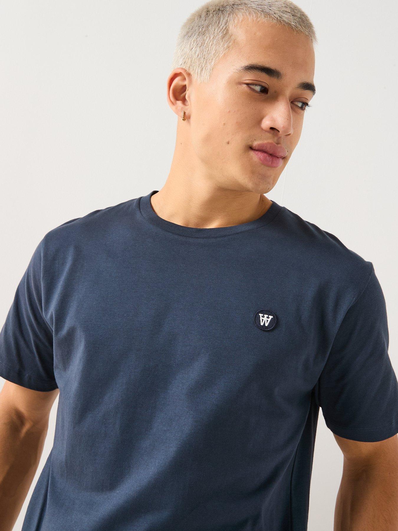  image of double-a-by-wood-wood-ace-coin-logo-t-shirt-navy