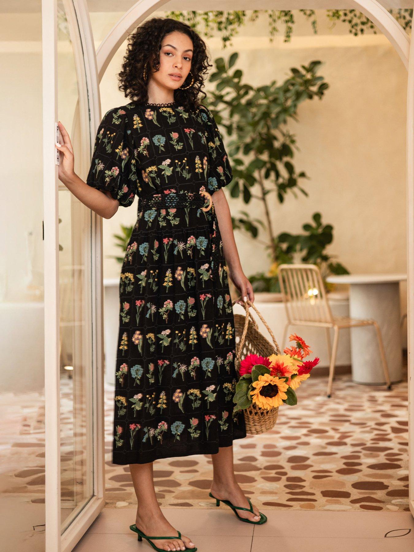 Emily Lovelock Christina Embroidered Dress