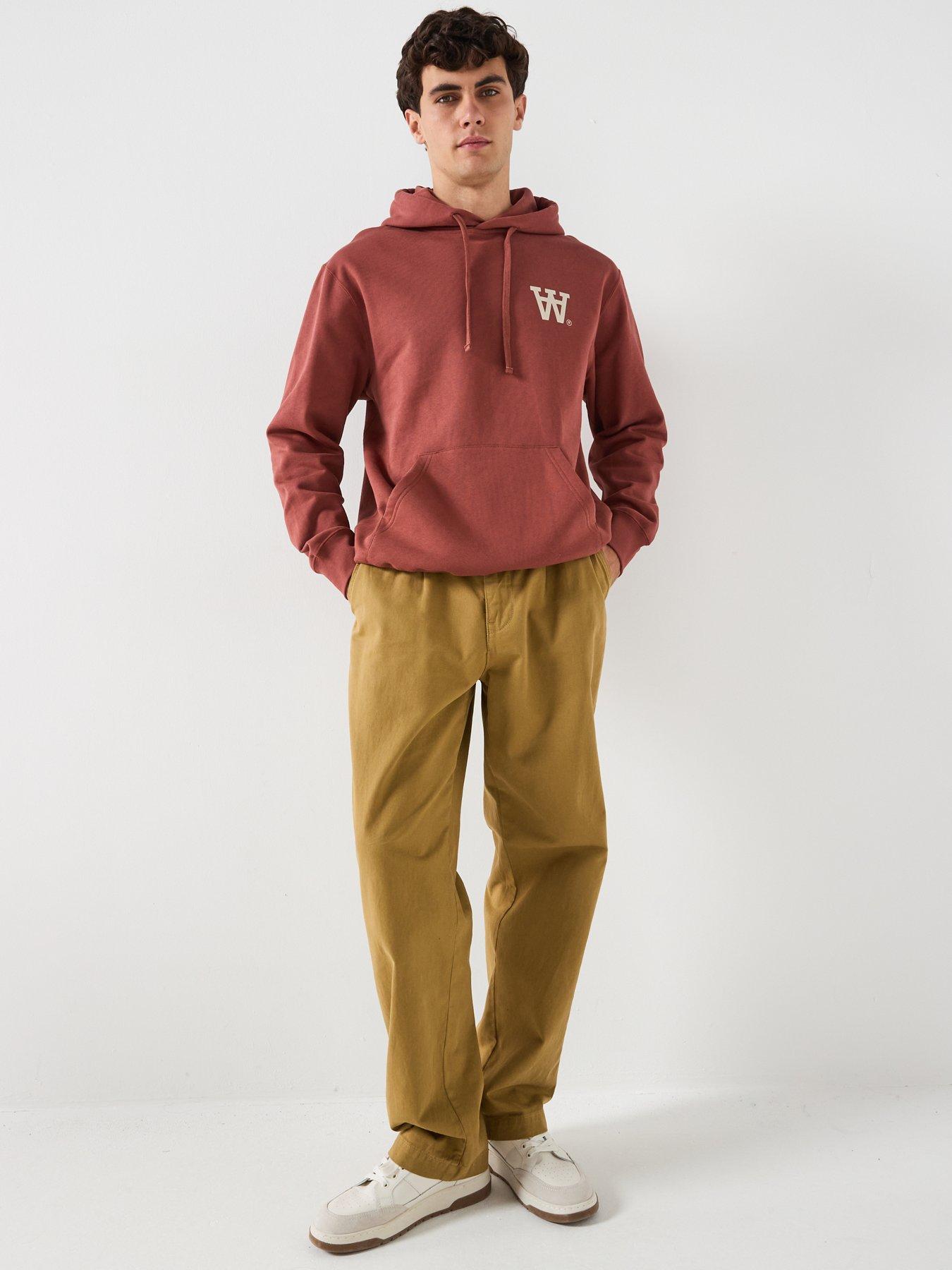  image of double-a-by-wood-wood-cass-aa-chest-print-hoodie-dark-red