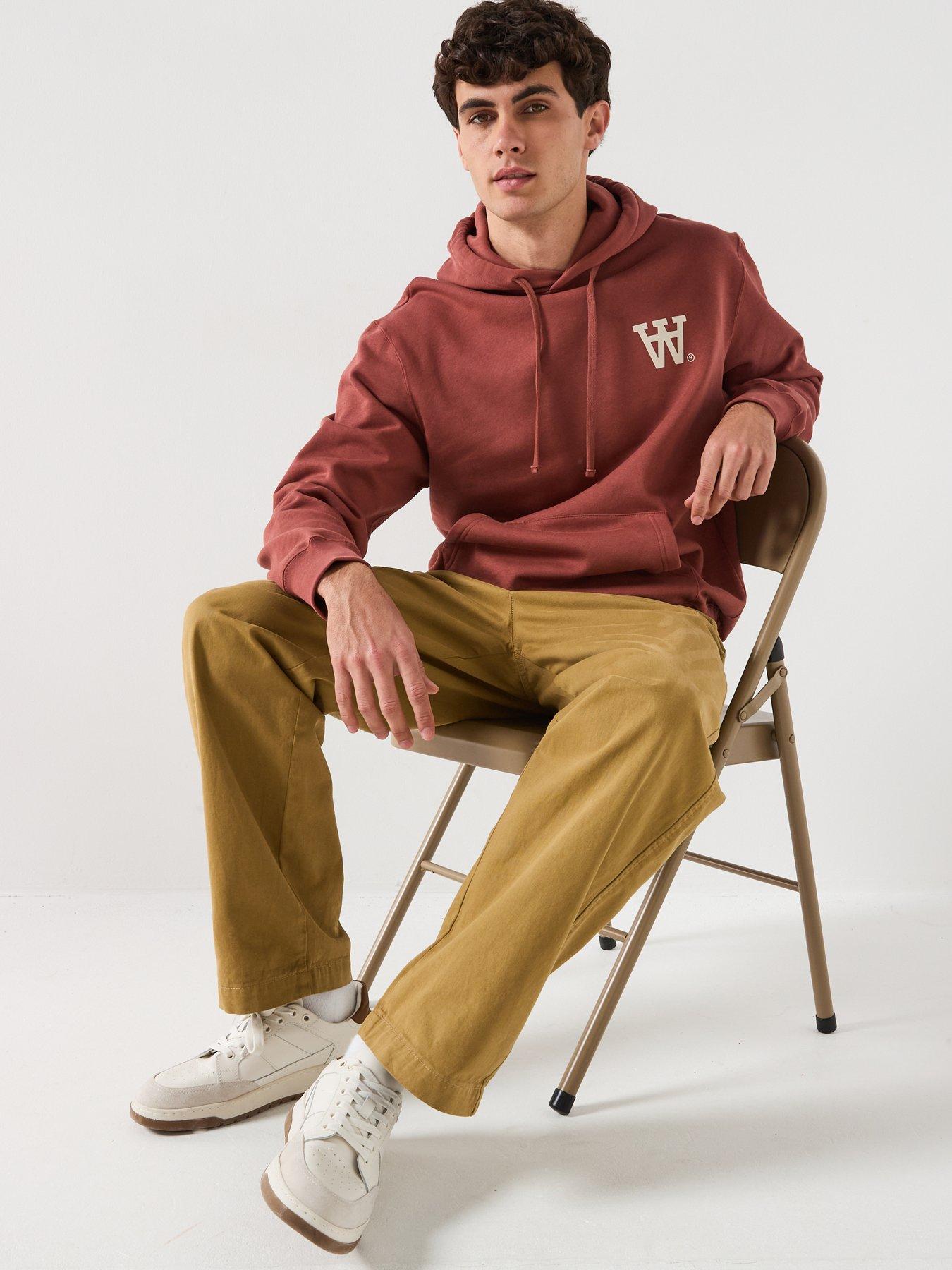  image of double-a-by-wood-wood-cass-aa-chest-print-hoodie-dark-red