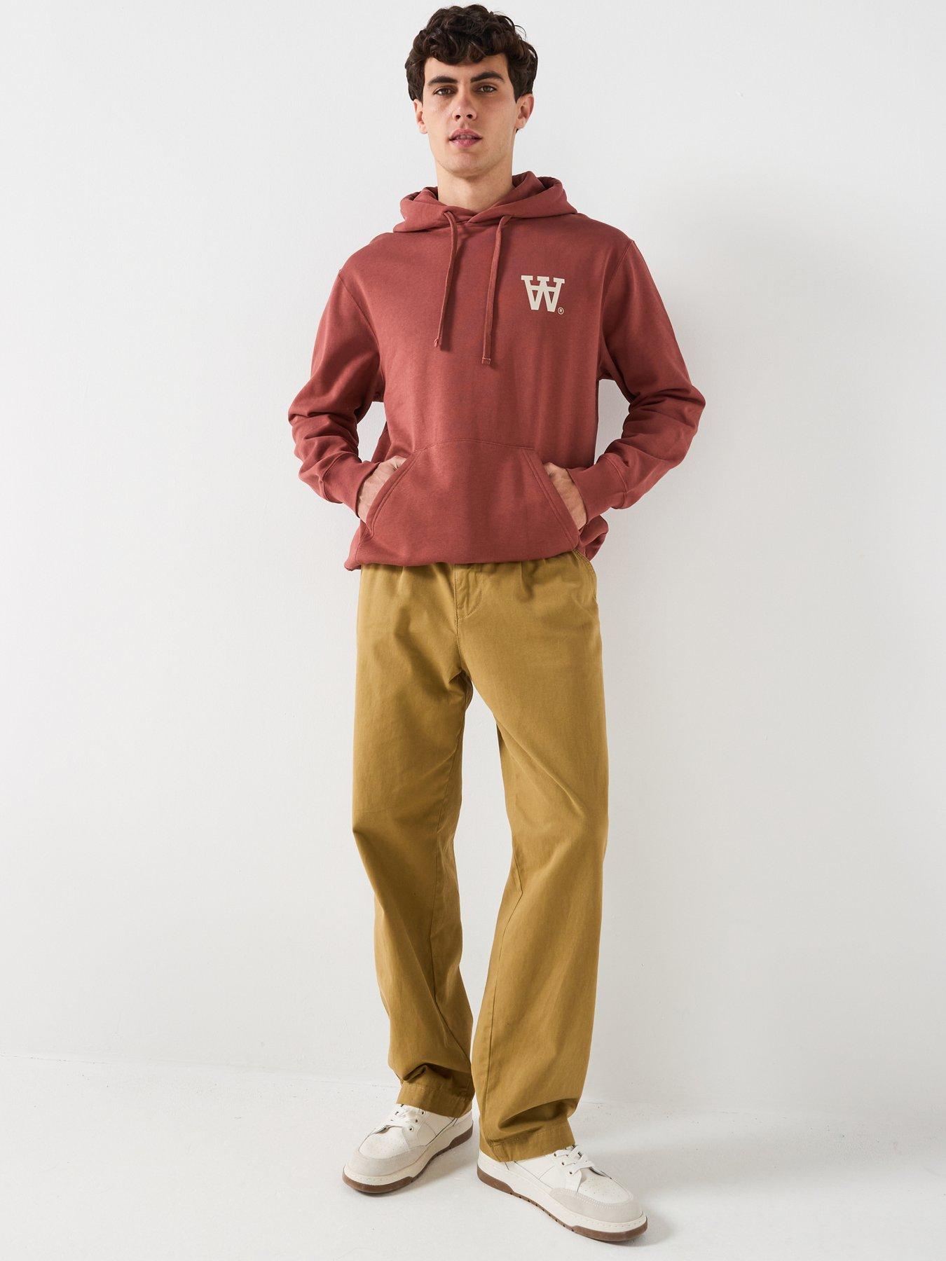  image of double-a-by-wood-wood-cass-aa-chest-print-hoodie-dark-red