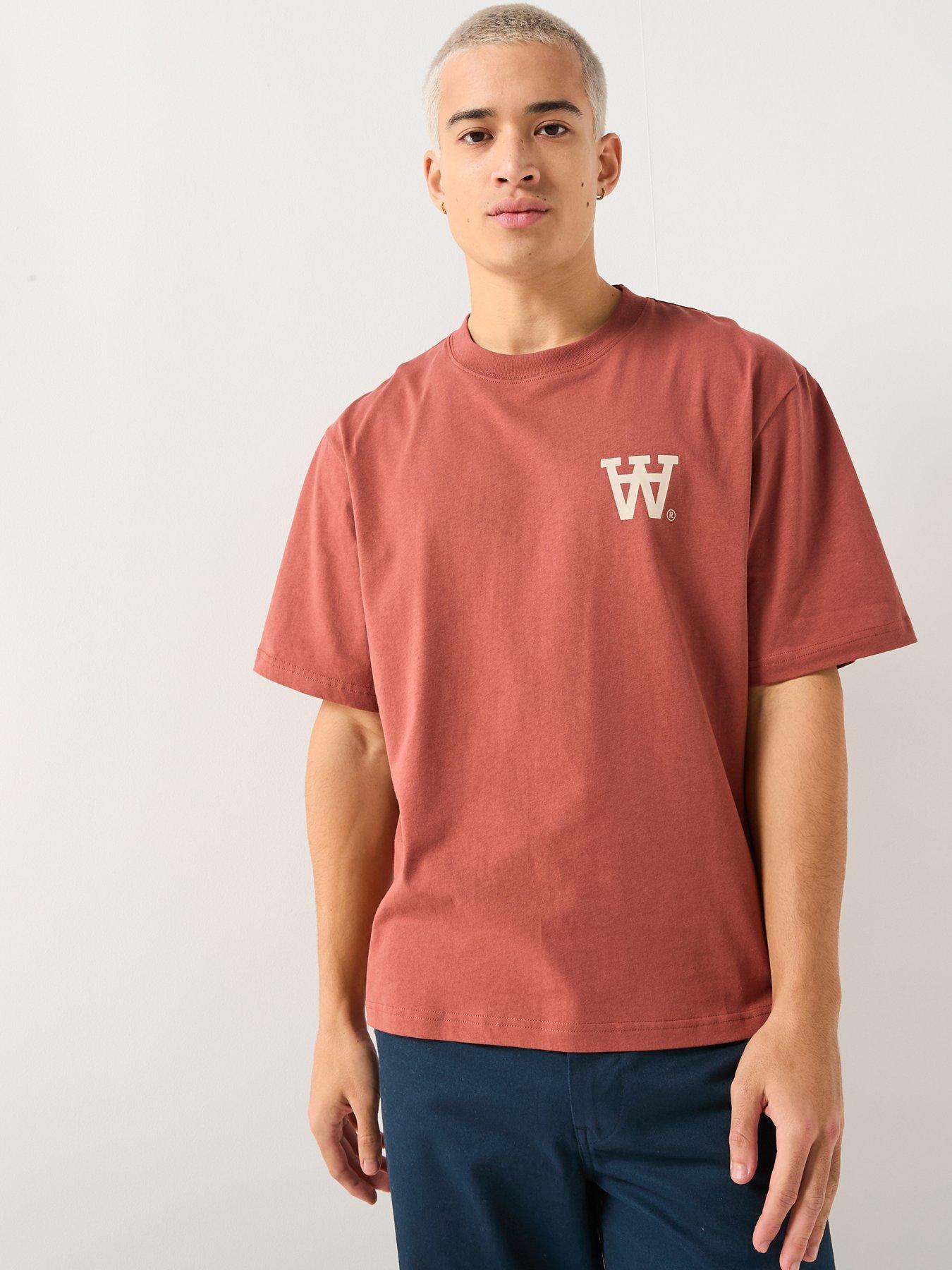 image of double-a-by-wood-wood-liam-aa-logo-t-shirt-dark-red