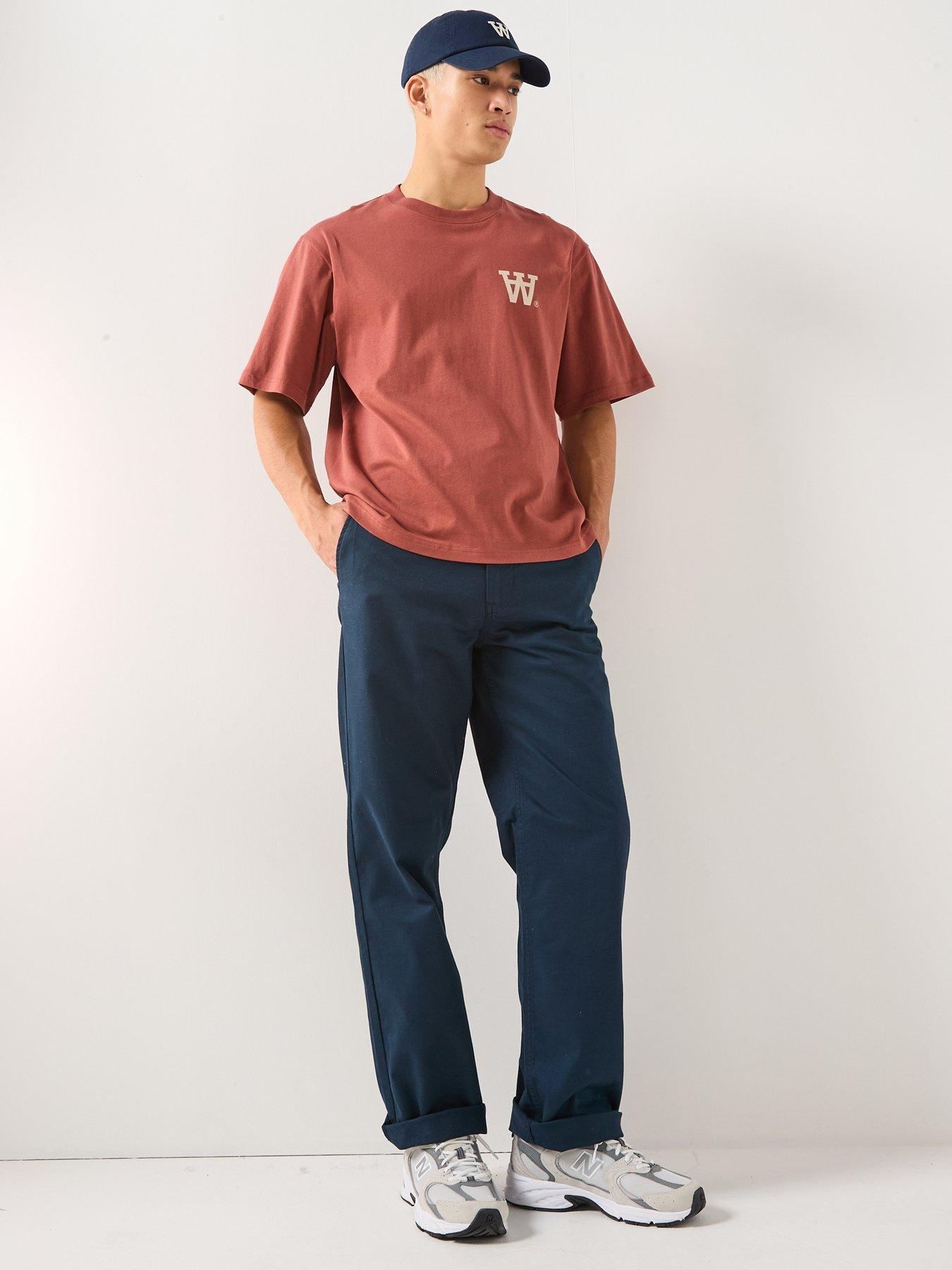  image of double-a-by-wood-wood-liam-aa-logo-t-shirt-dark-red