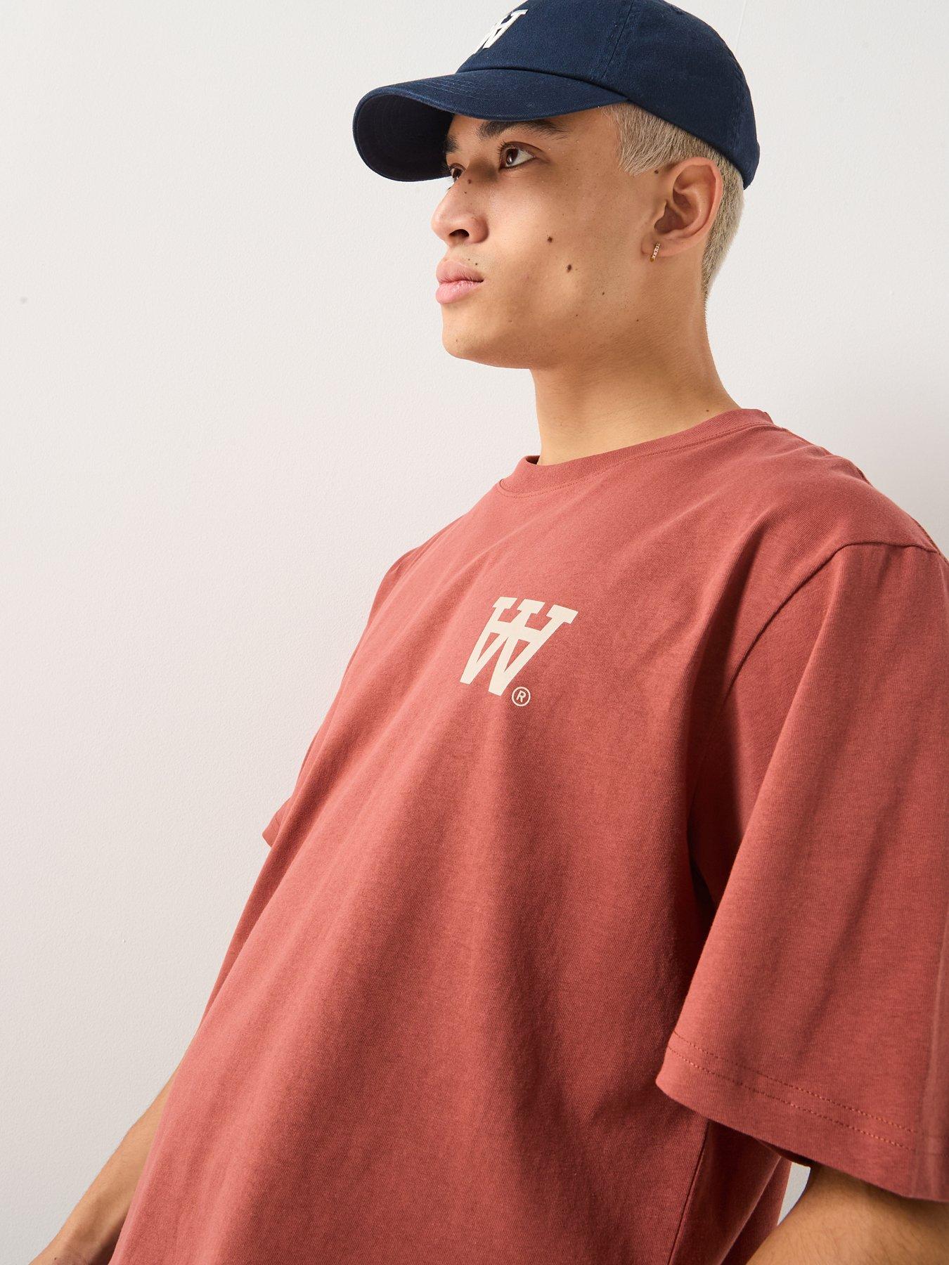  image of double-a-by-wood-wood-liam-aa-logo-t-shirt-dark-red