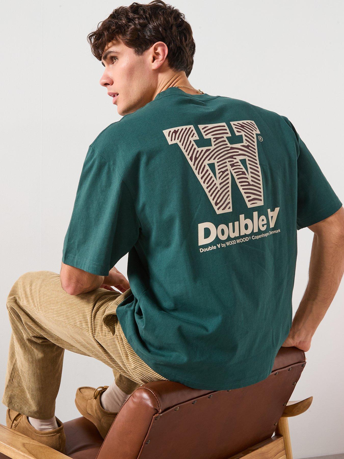 image of double-a-by-wood-wood-liam-aaneue-t-shirt-dark-green