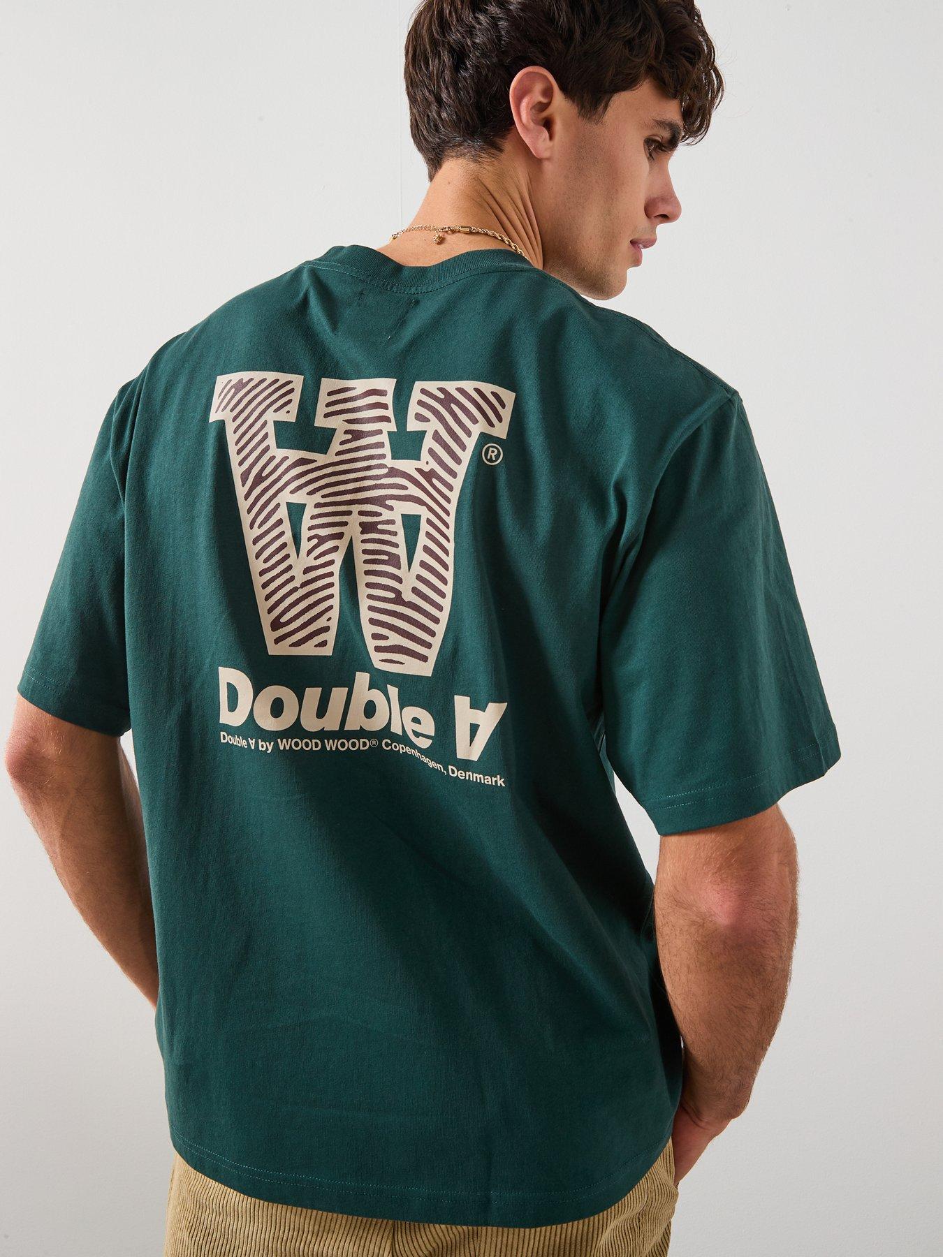  image of double-a-by-wood-wood-liam-aaneue-t-shirt-dark-green