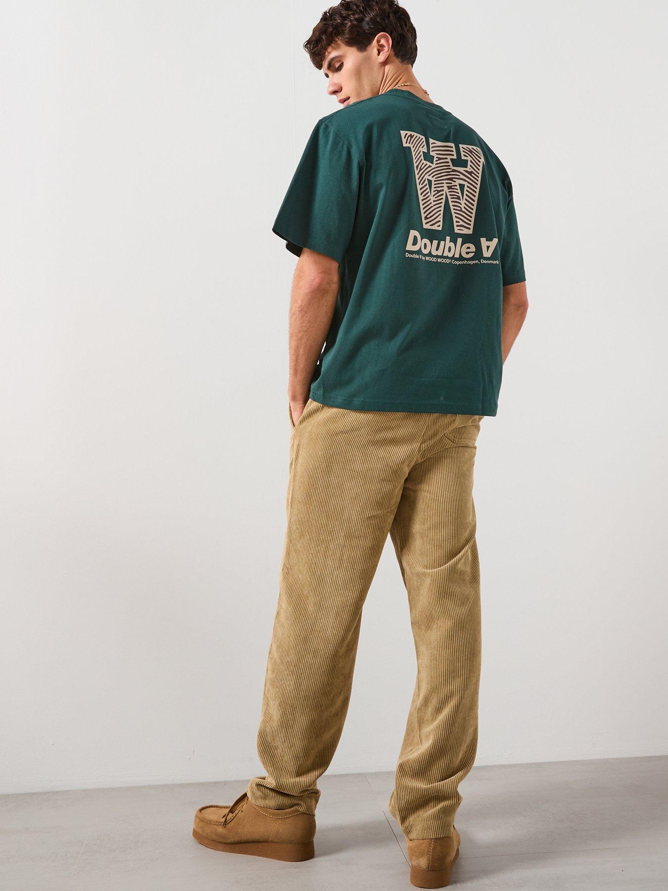  image of double-a-by-wood-wood-liam-aaneue-t-shirt-dark-green