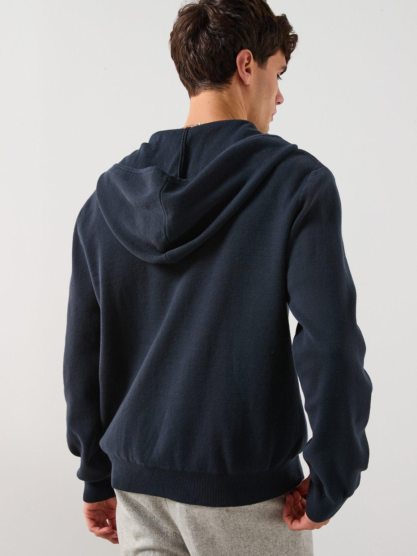 stillFront image of double-a-by-wood-wood-curt-aa-logo-zip-through-hoodie-navy