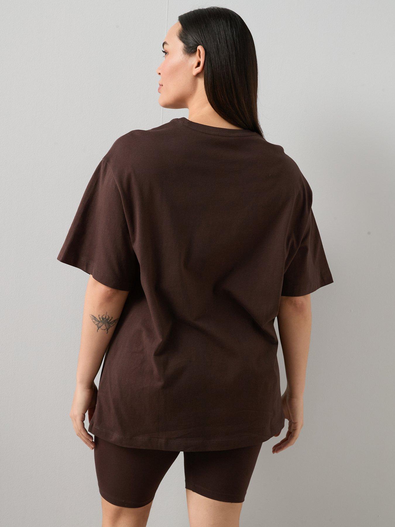 Image 2 of 6 of The Very Collection Curve T-shirt &amp; Cycling Short Co-ord&nbsp;Set