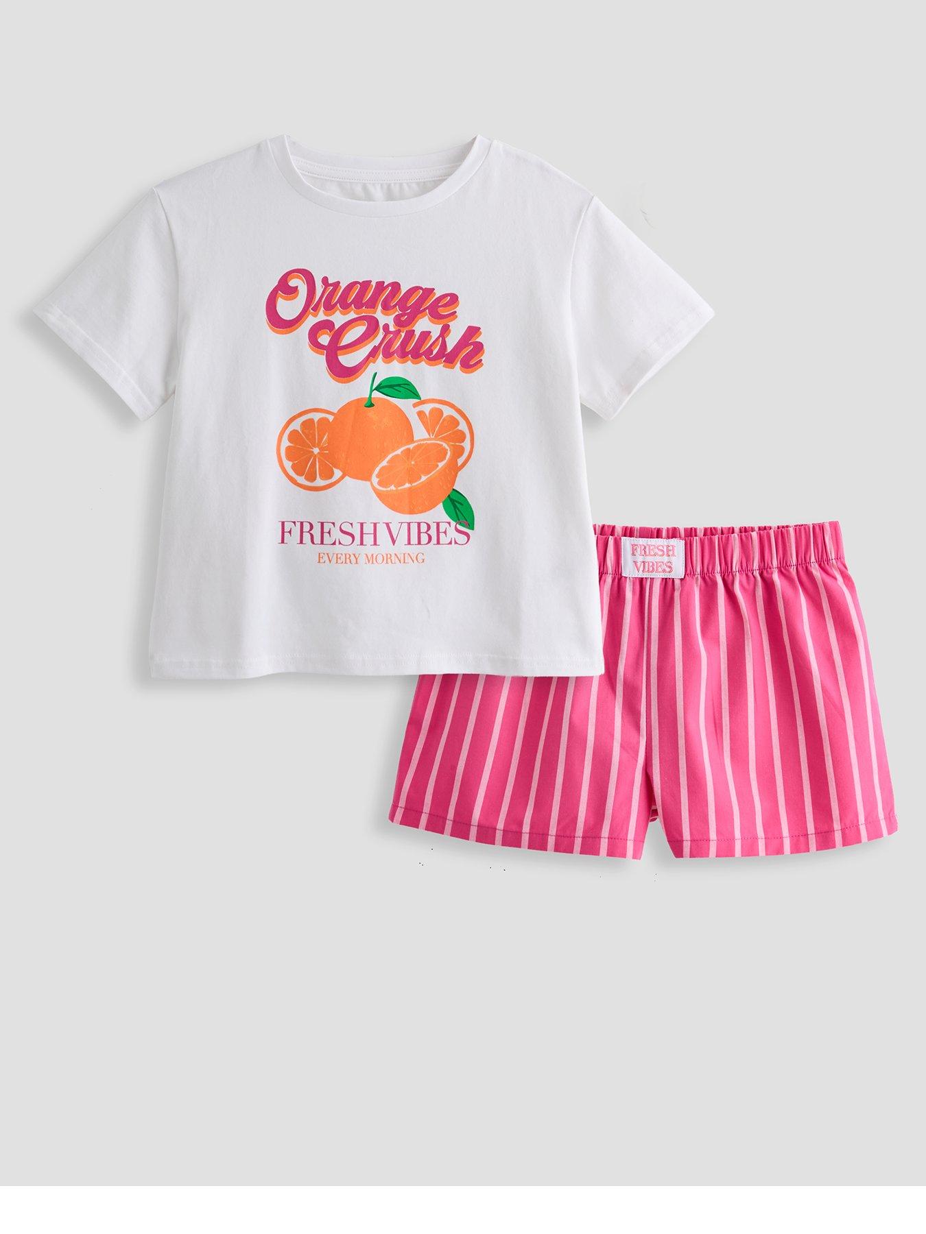 Image 1 of 4 of The Very Collection Stripe Sicilian Shortie Pyjama Set - Pink
