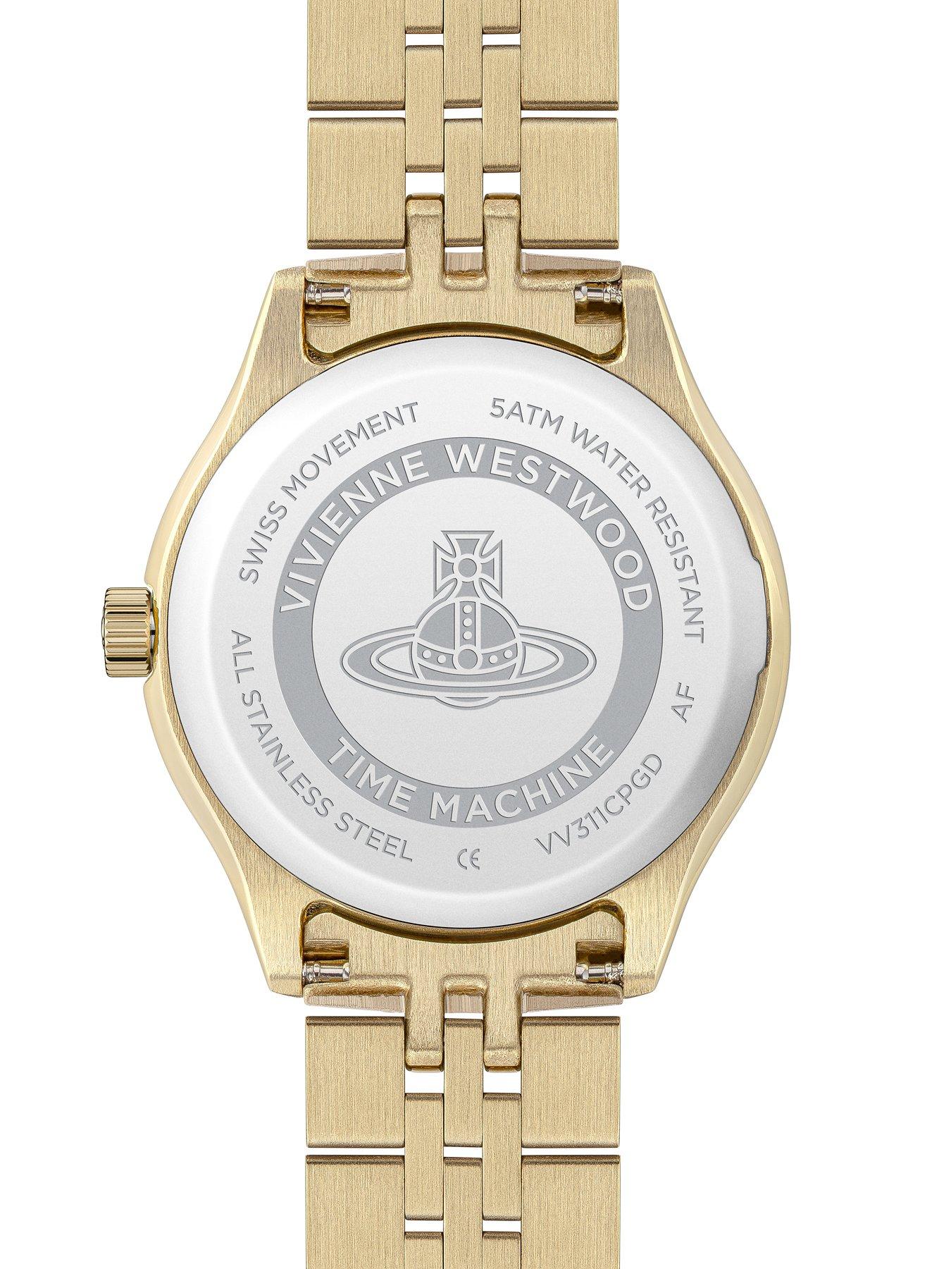 Image 6 of 7 of Vivienne Westwood Vivienne Westwood Little Camberwell Ladies Quartz Watch Champagne Sunray Dial Gold Stainless Steel Case and Bracelet