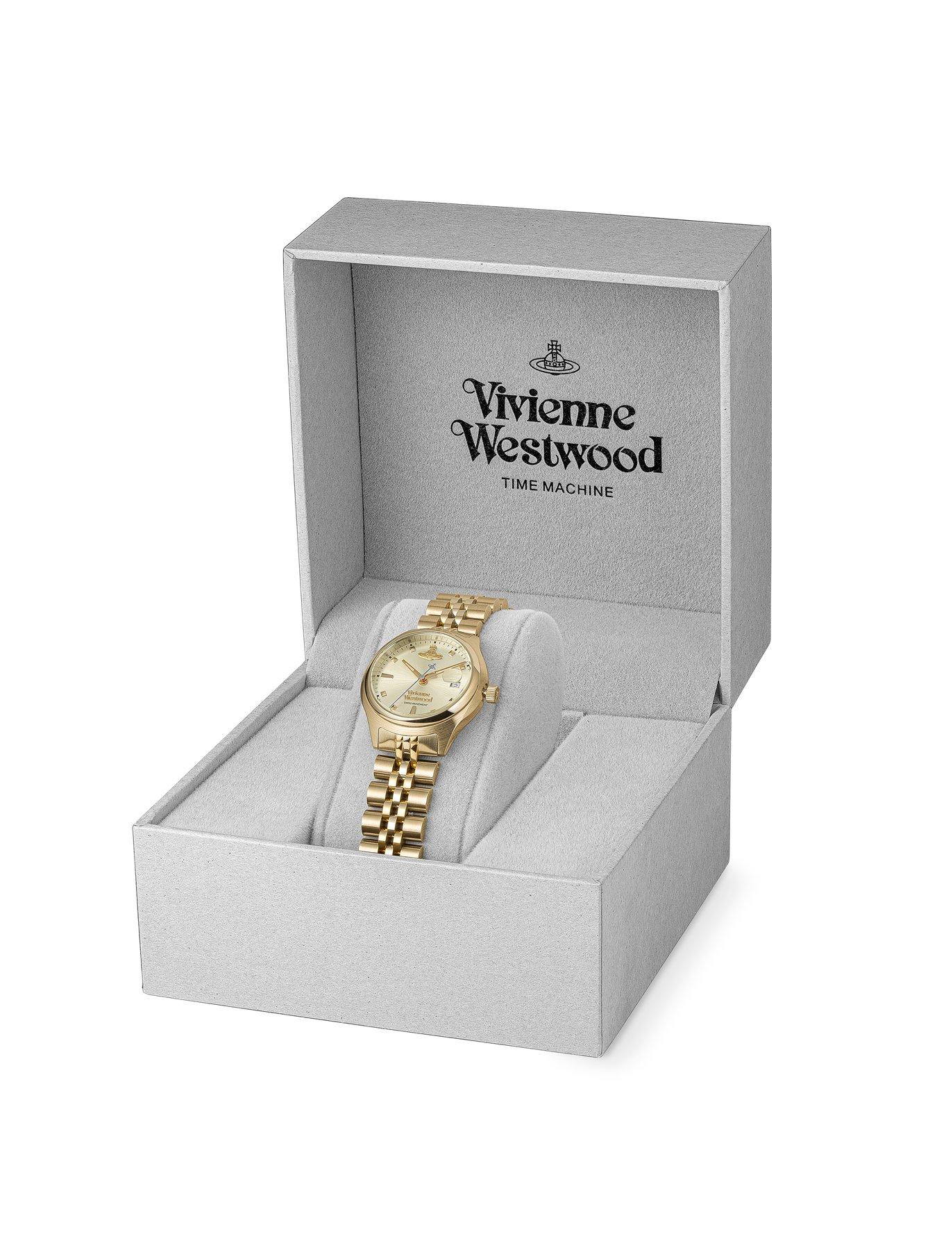 Image 7 of 7 of Vivienne Westwood Vivienne Westwood Little Camberwell Ladies Quartz Watch Champagne Sunray Dial Gold Stainless Steel Case and Bracelet