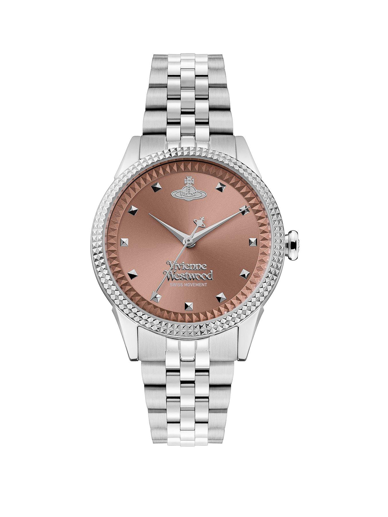 Vivienne Westwood Little Seymour Ladies Quartz Watch Dusty Pink Sunray Dial Silver Stainless Steel Case and Bracelet