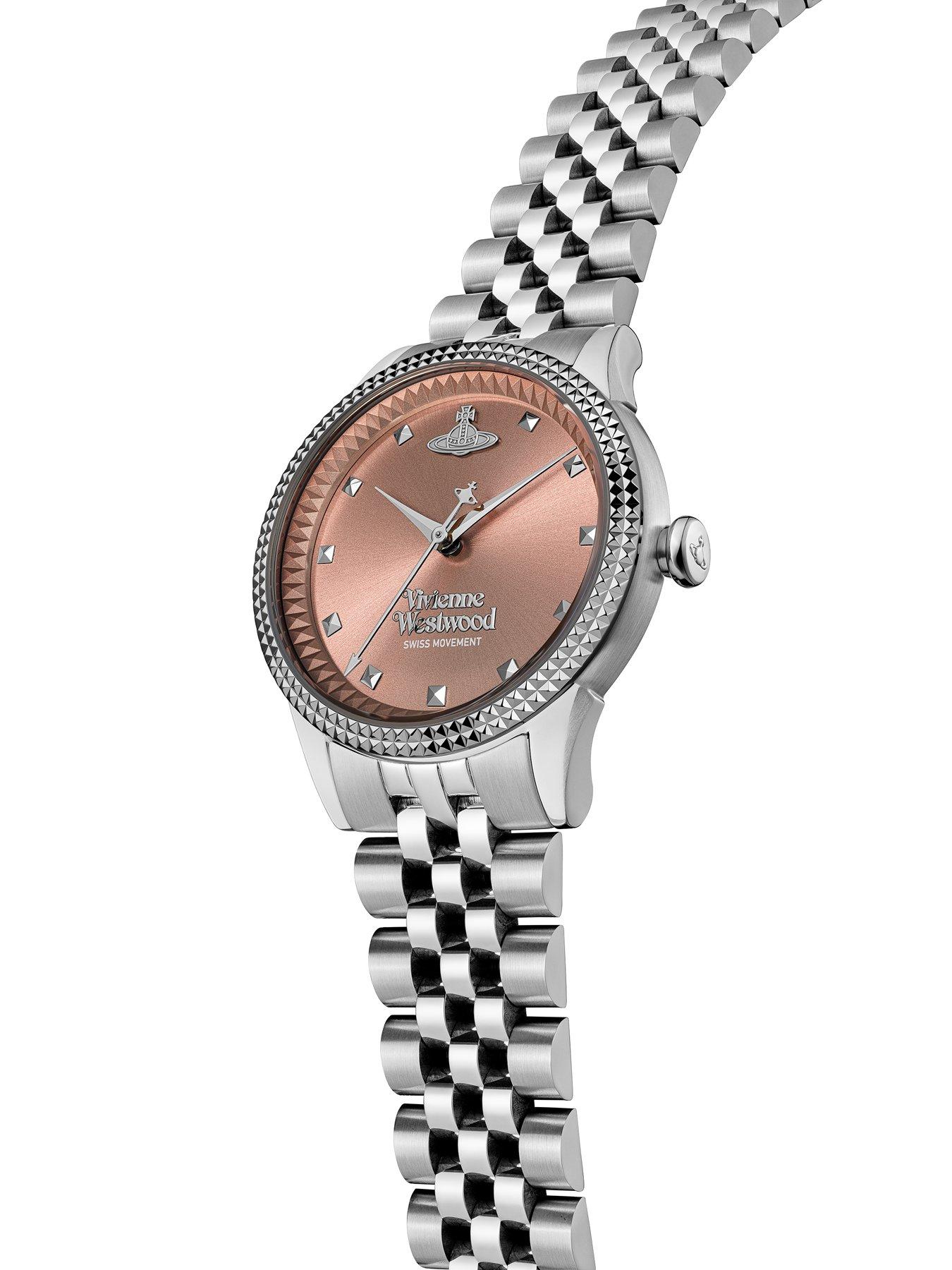 Image 3 of 7 of Vivienne Westwood Vivienne Westwood Little Seymour Ladies Quartz Watch Dusty Pink Sunray Dial Silver Stainless Steel Case and Bracelet