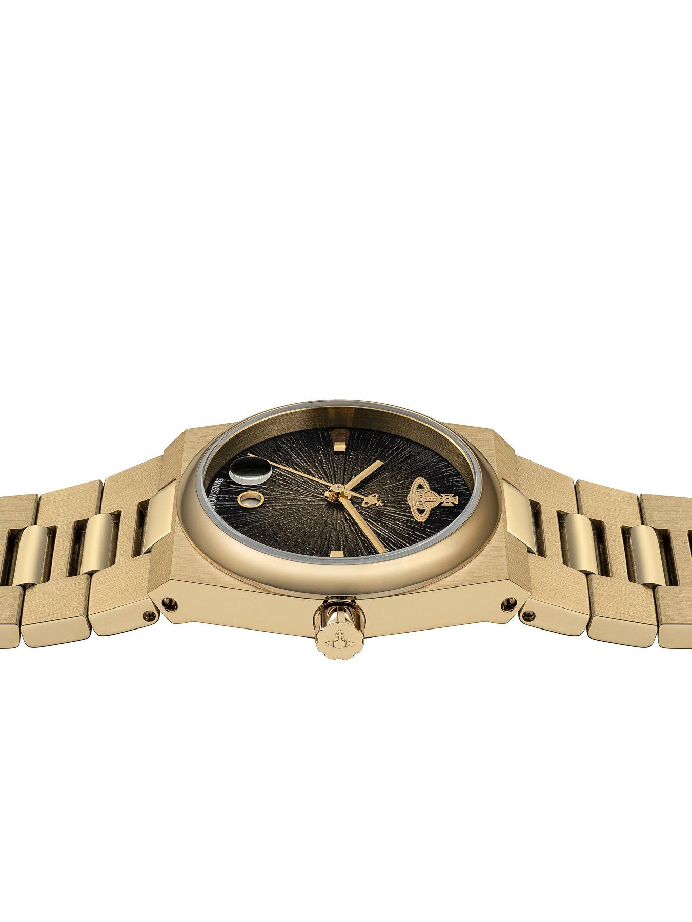 Image 4 of 7 of Vivienne Westwood The Hoxton Ladies Quartz Watch Black Dial Gold Stainless Steel Case and Bracelet