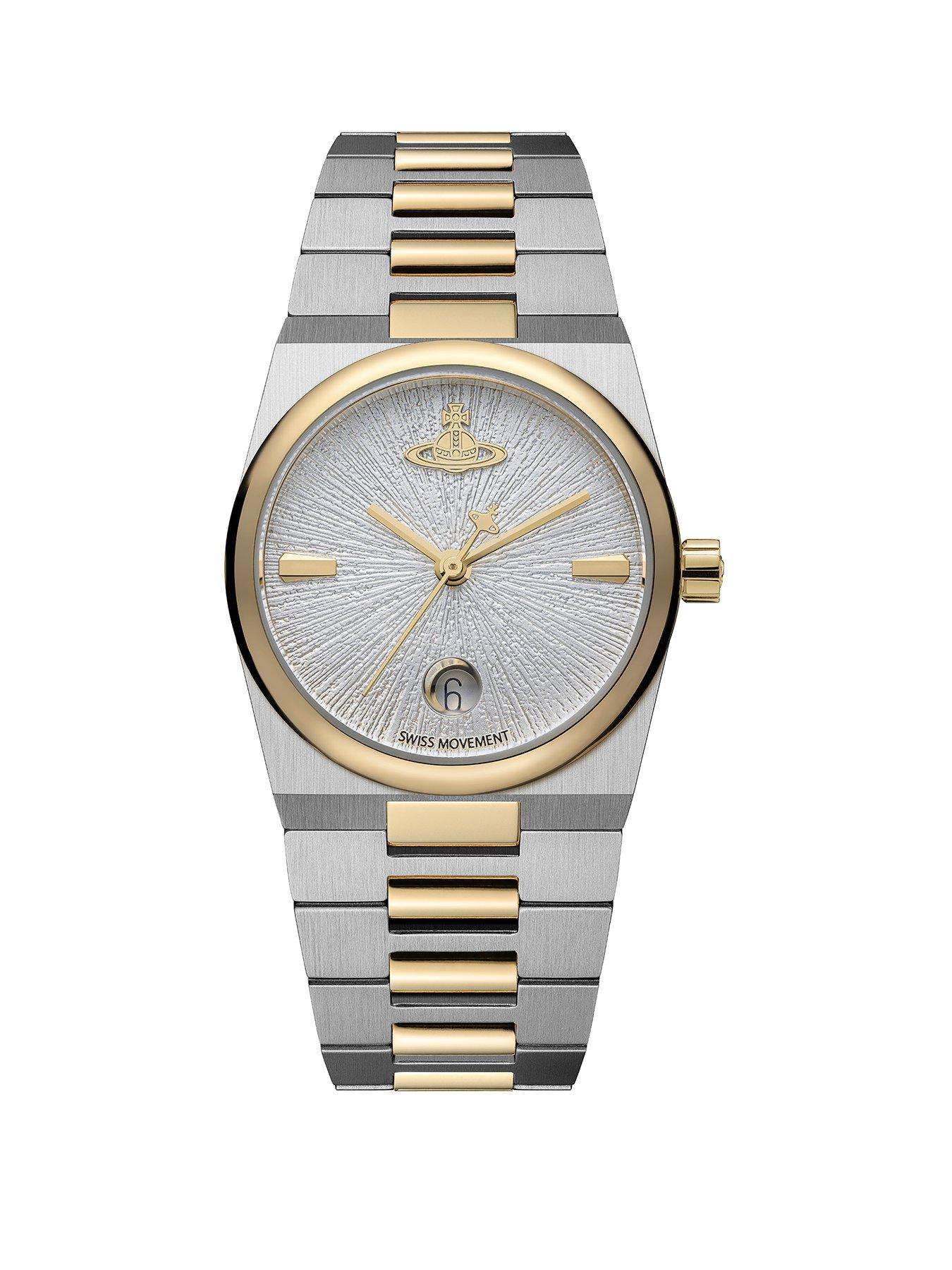 Vivienne Westwood The Hoxton Ladies Quartz Watch Silver White Dial Two Tone Stainless Steel Case and Bracelet