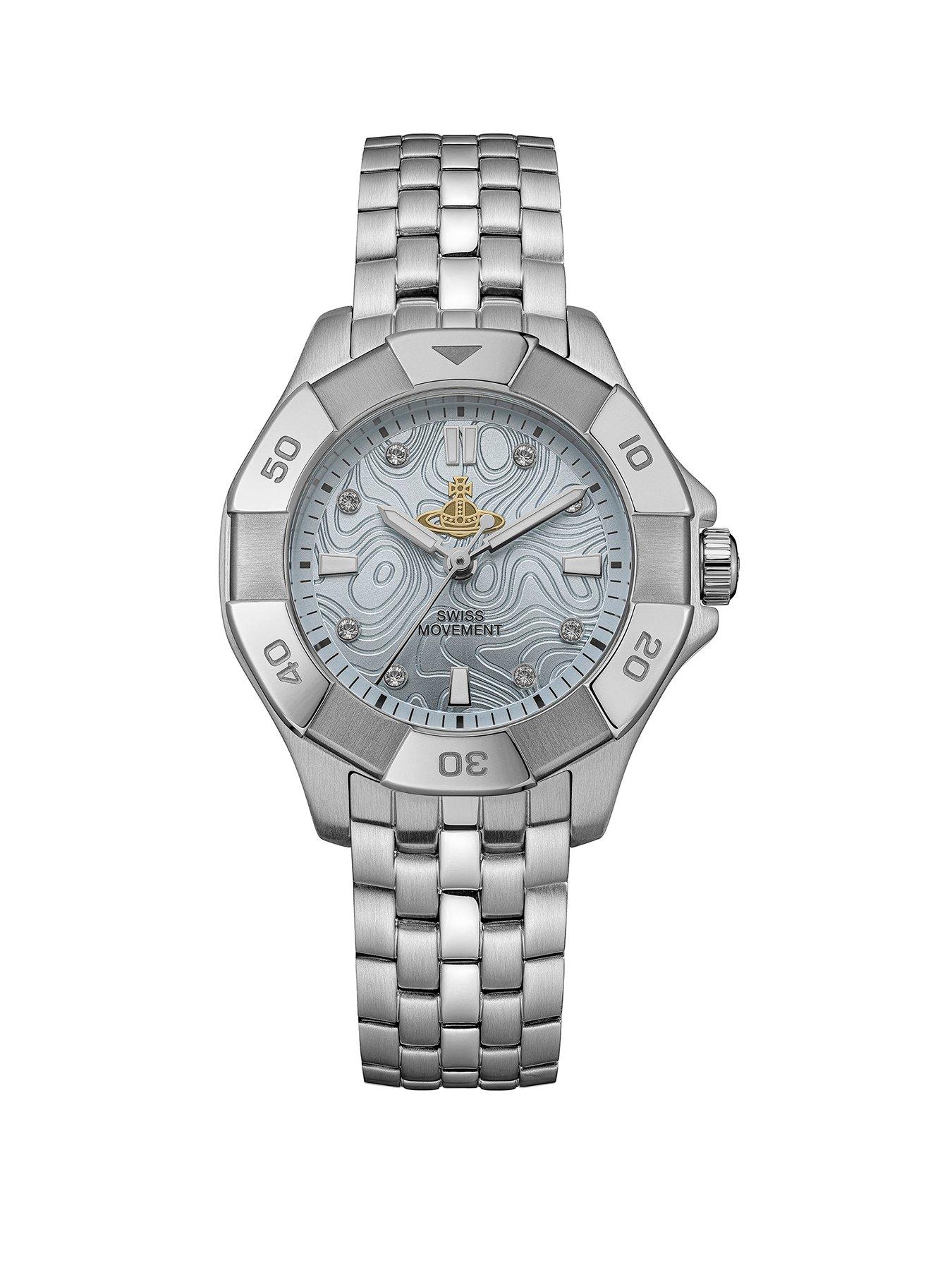 Vivienne Westwood The Brompton Ladies Quartz Watch Blue Dial, Silver Stainless Steel Case and Bracelet