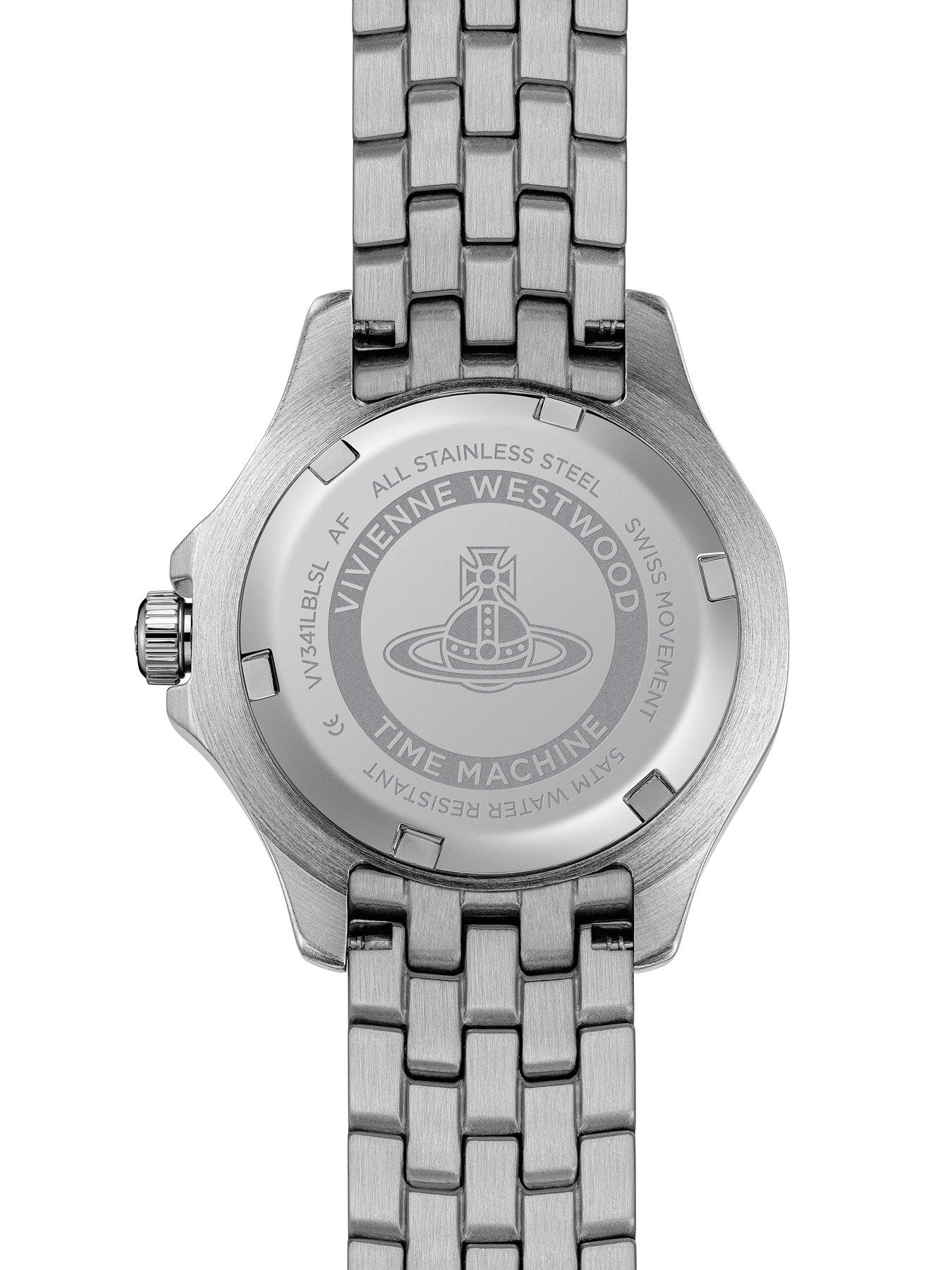  image of vivienne-westwood-the-brompton-ladies-quartz-watch-blue-dial-silver-stainless-steel-case-and-bracelet