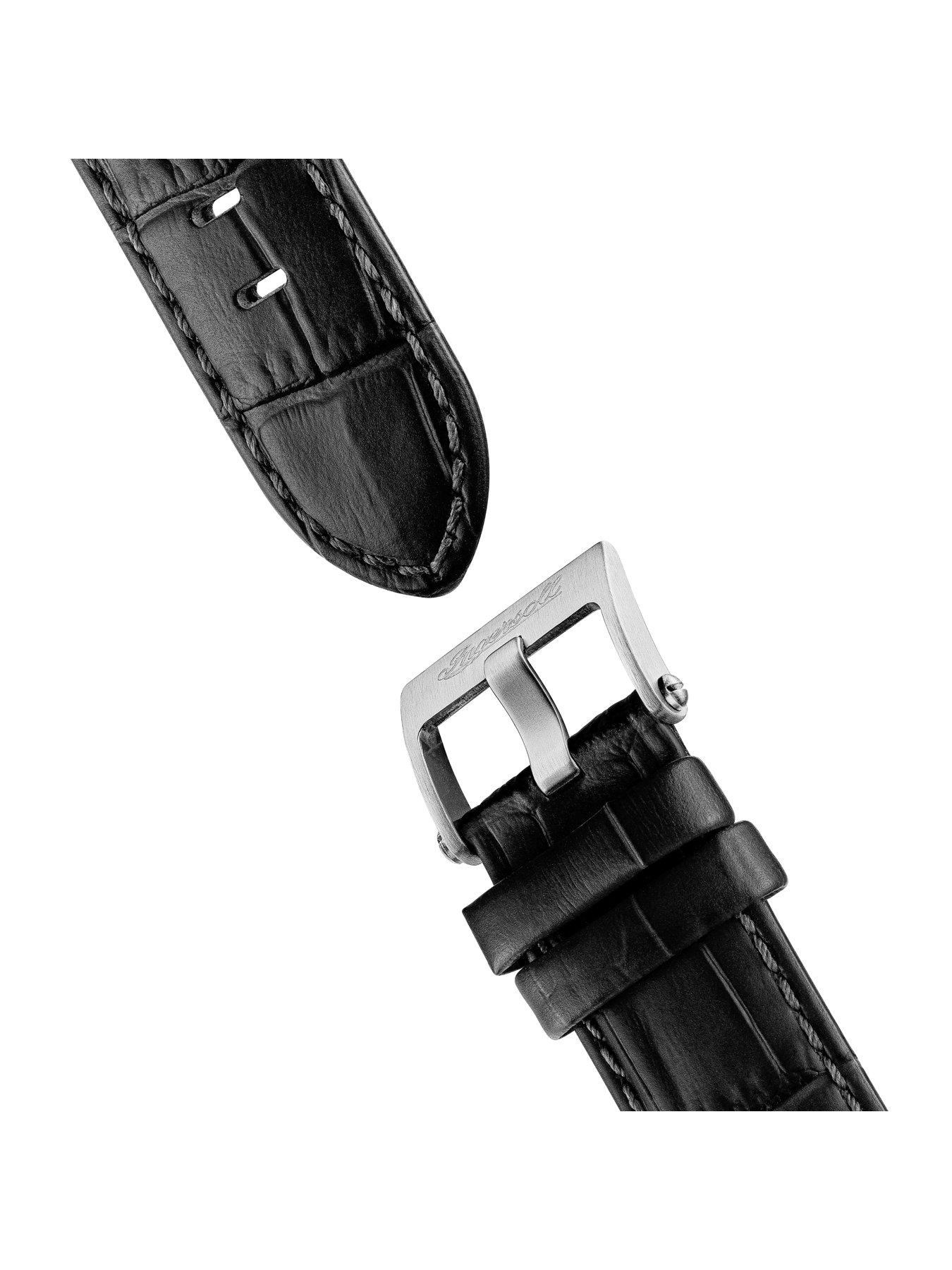  image of ingersoll-1892-the-maverick-automatic-mens-watch-with-black-dial-and-black-leather-strap-i17401