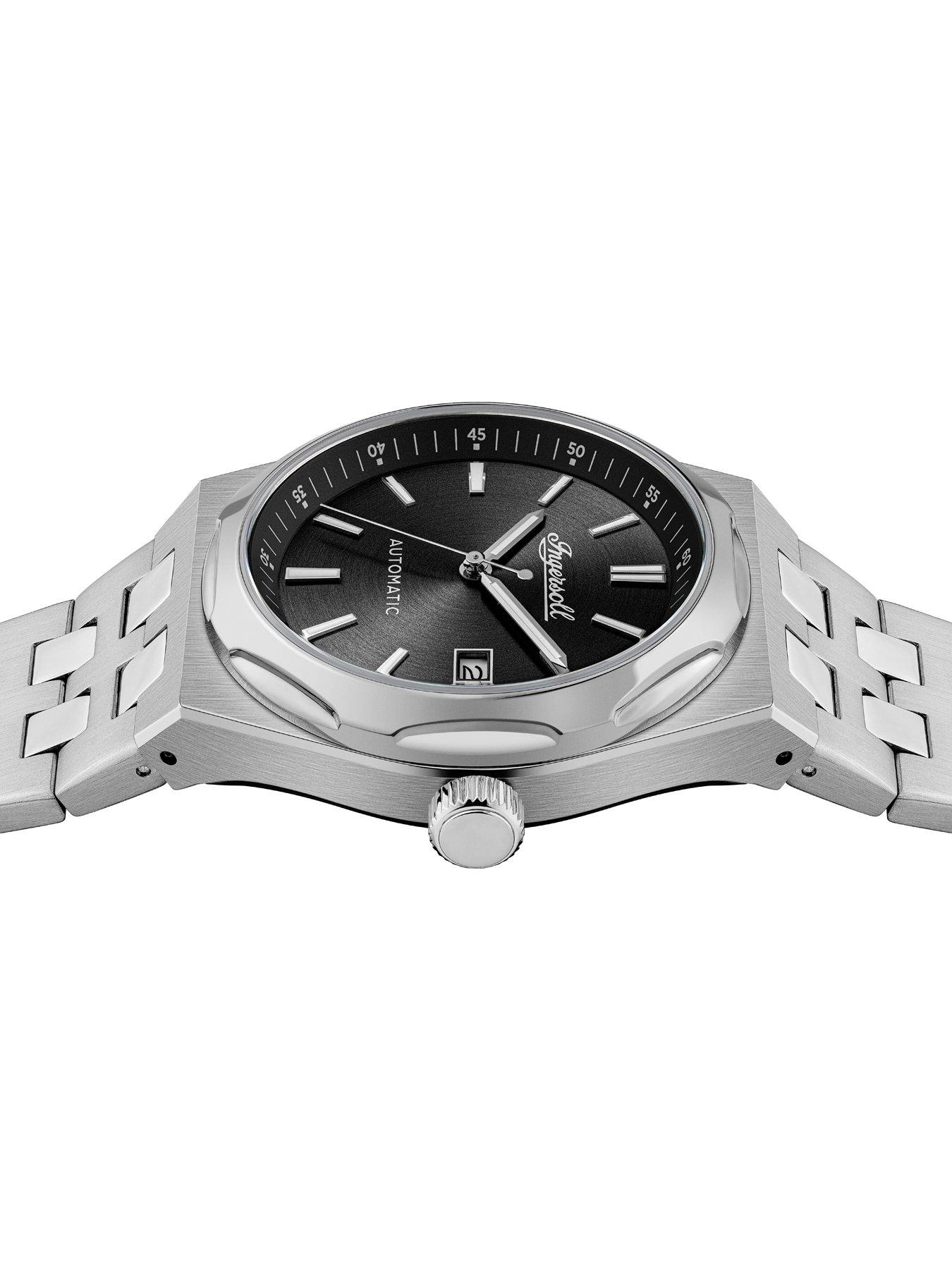 Image 3 of 6 of Ingersoll 1892 The Rider Automatic Mens Watch with Black Dial and Silver Stainless Steel Bracelet - I16801