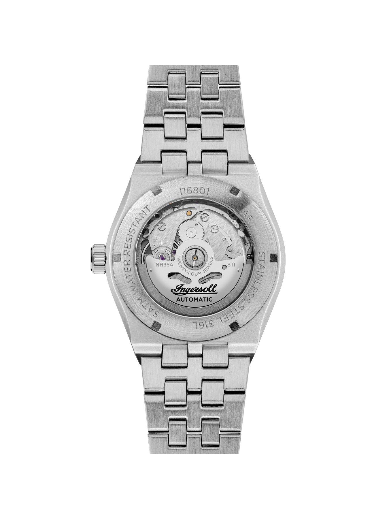 Image 6 of 6 of Ingersoll 1892 The Rider Automatic Mens Watch with Black Dial and Silver Stainless Steel Bracelet - I16801