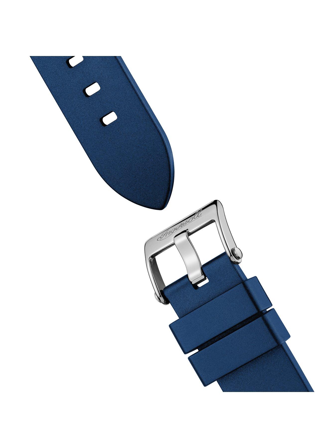  image of ingersoll-1892-the-rider-automatic-mens-watch-with-blue-dial-and-blue-pu-strap-i16802