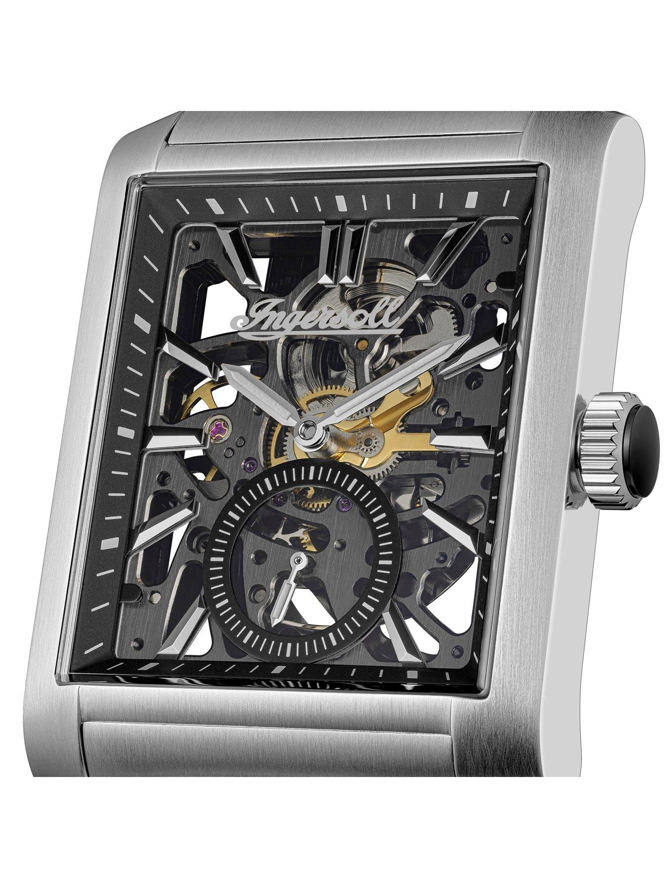 Image 2 of 6 of Ingersoll 1892 The Spur Automatic Mens Watch with Black Skeleton Dial and Silver Stainless Steel Bracelet - I17001