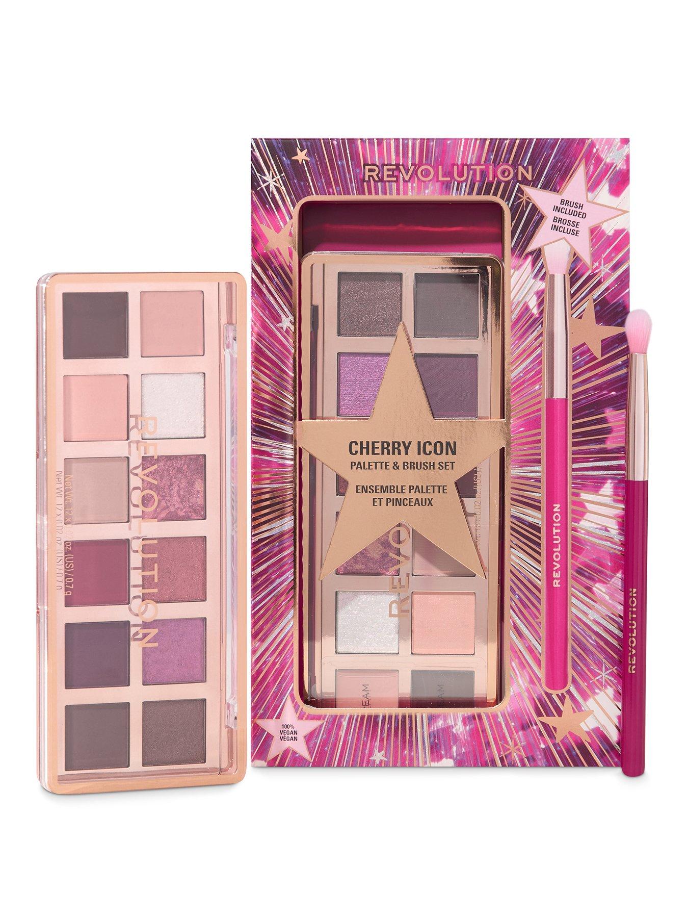 Image 1 of 3 of Revolution Beauty London Revolution Beauty Cherry Icon Eye Shadow Palette & Brush Set