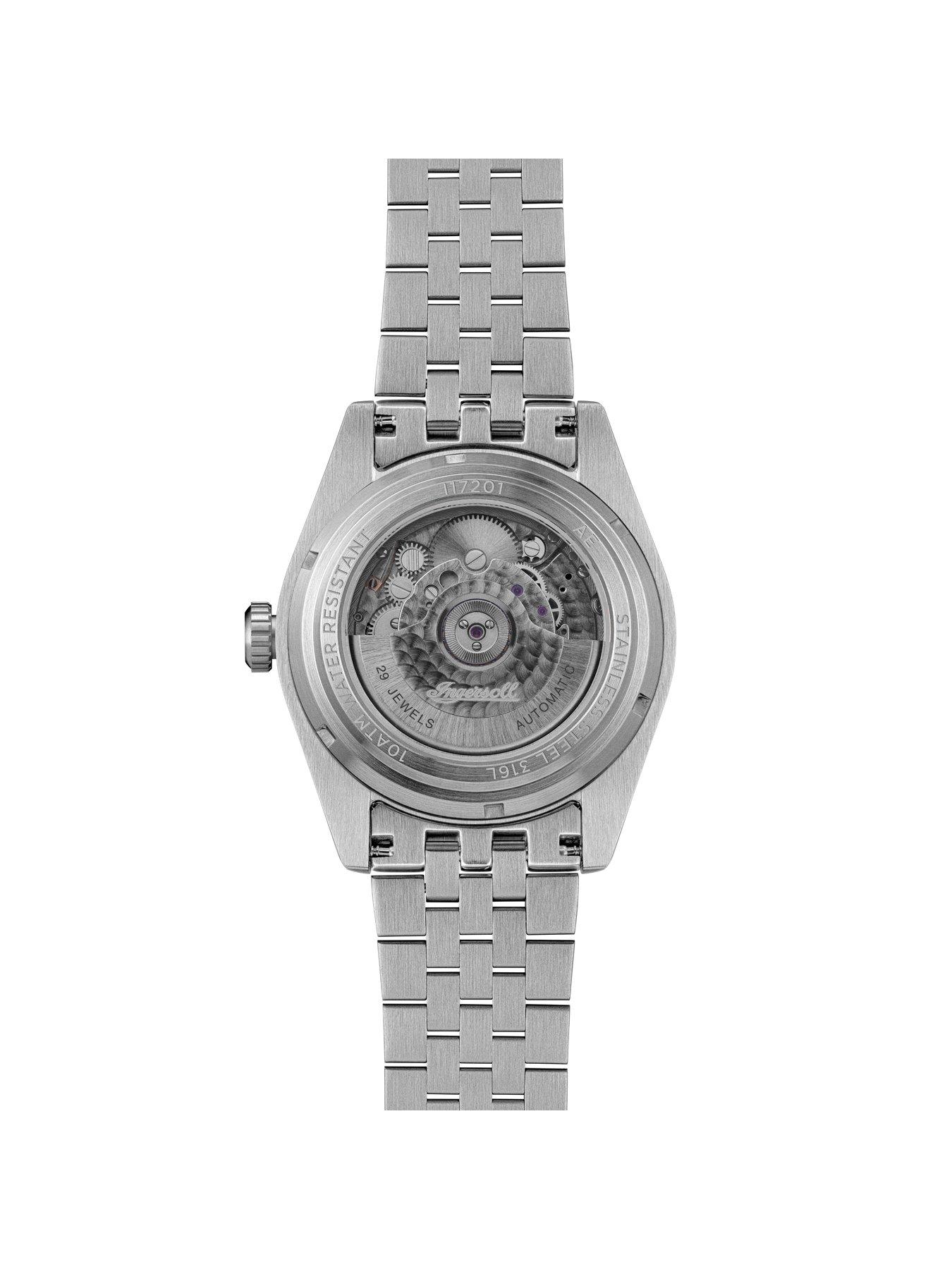 Image 6 of 6 of Ingersoll 1892 The Outlaw Automatic Mens Watch with Pink Dial and Silver Stainless Steel Bracelet - I17201