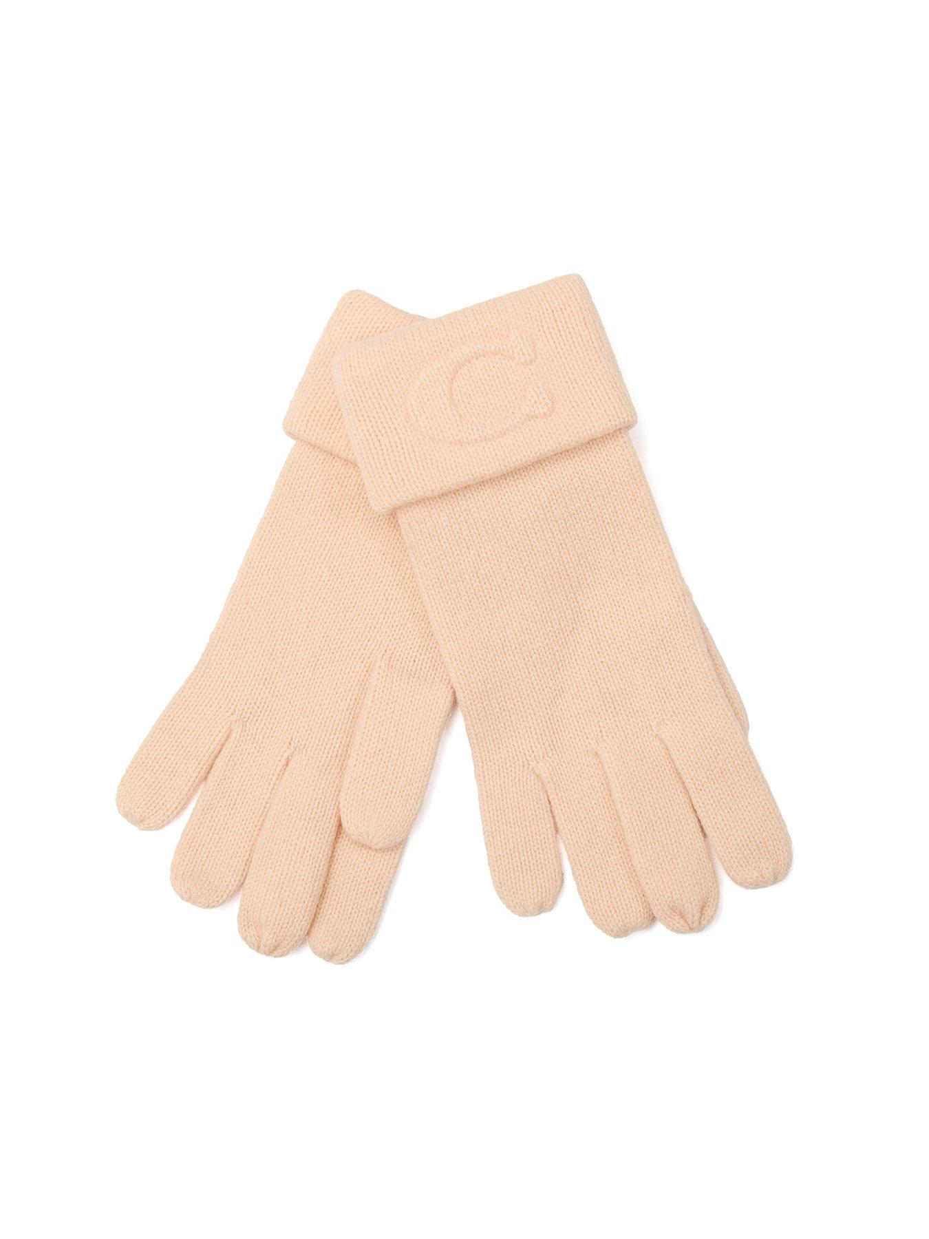 Image 2 of 3 of COACH Embossed C Knit Glove - Light Pink
